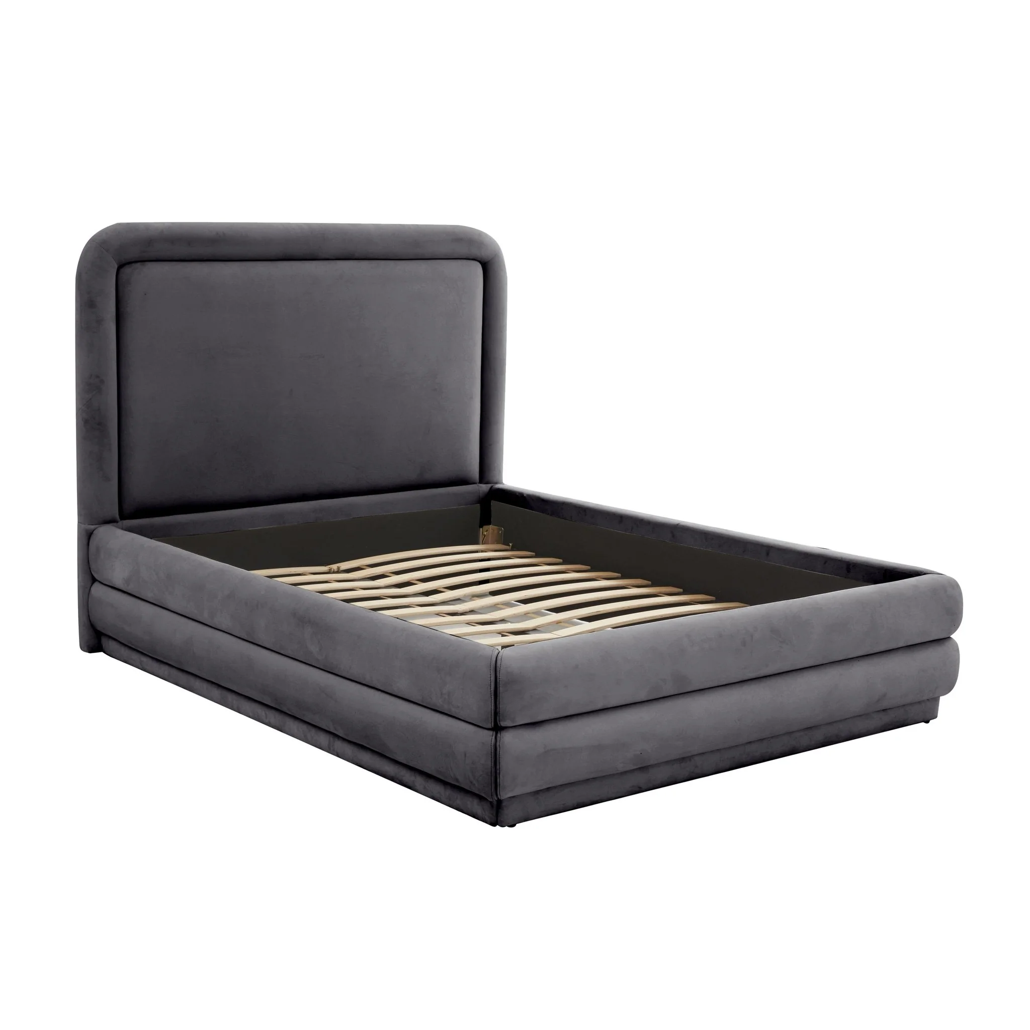 Briella Dark Grey Velvet Bed in Full - Image 4