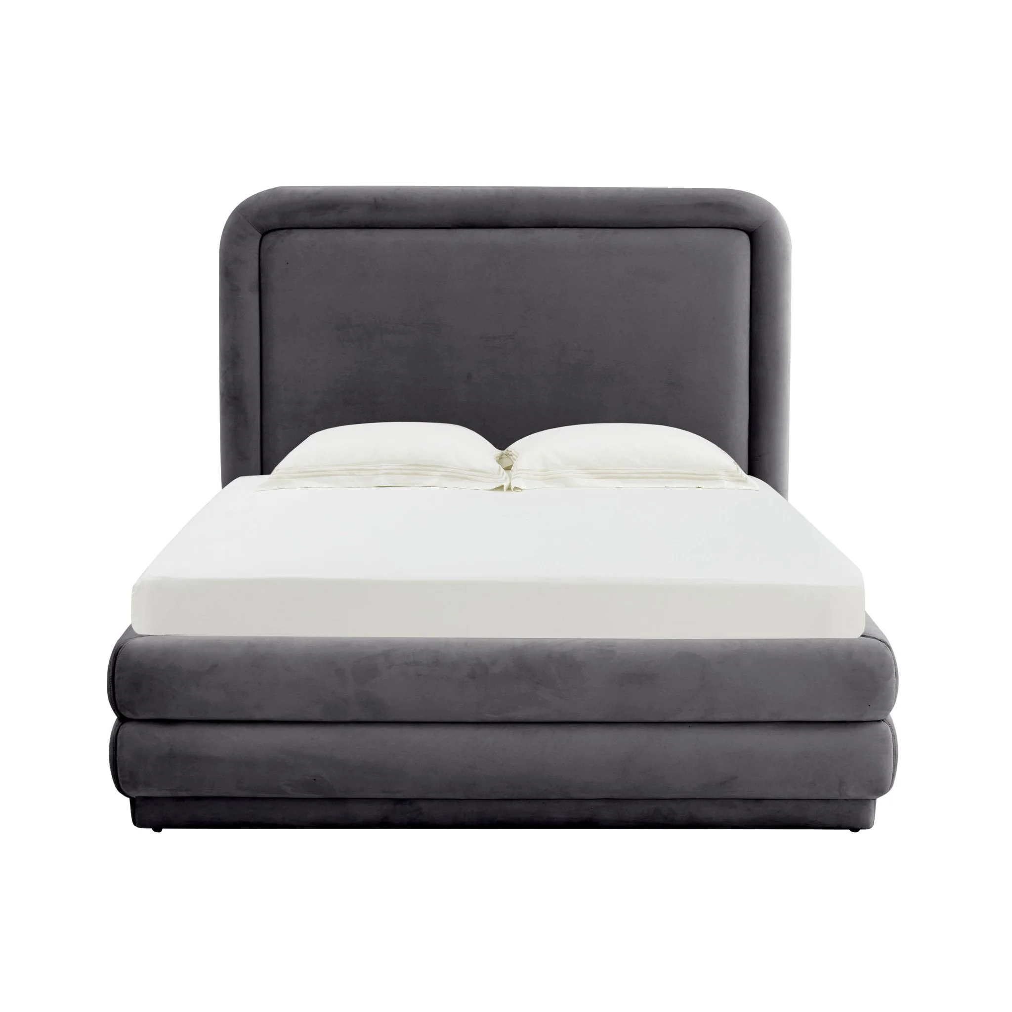 Briella Dark Grey Velvet Bed in Queen - Image 3