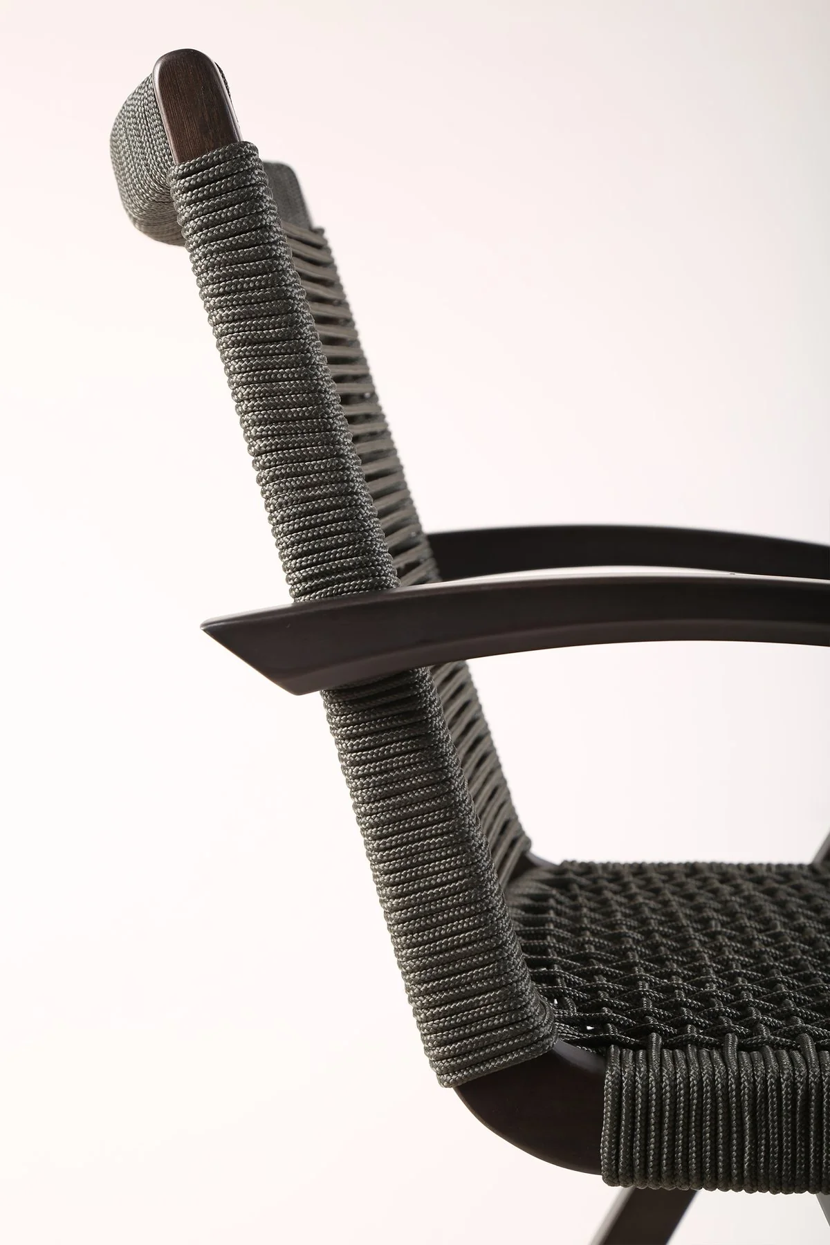 Brielle Outdoor Dark Eucalyptus Wood and Gray Rope Counter Height Stool - Image 8