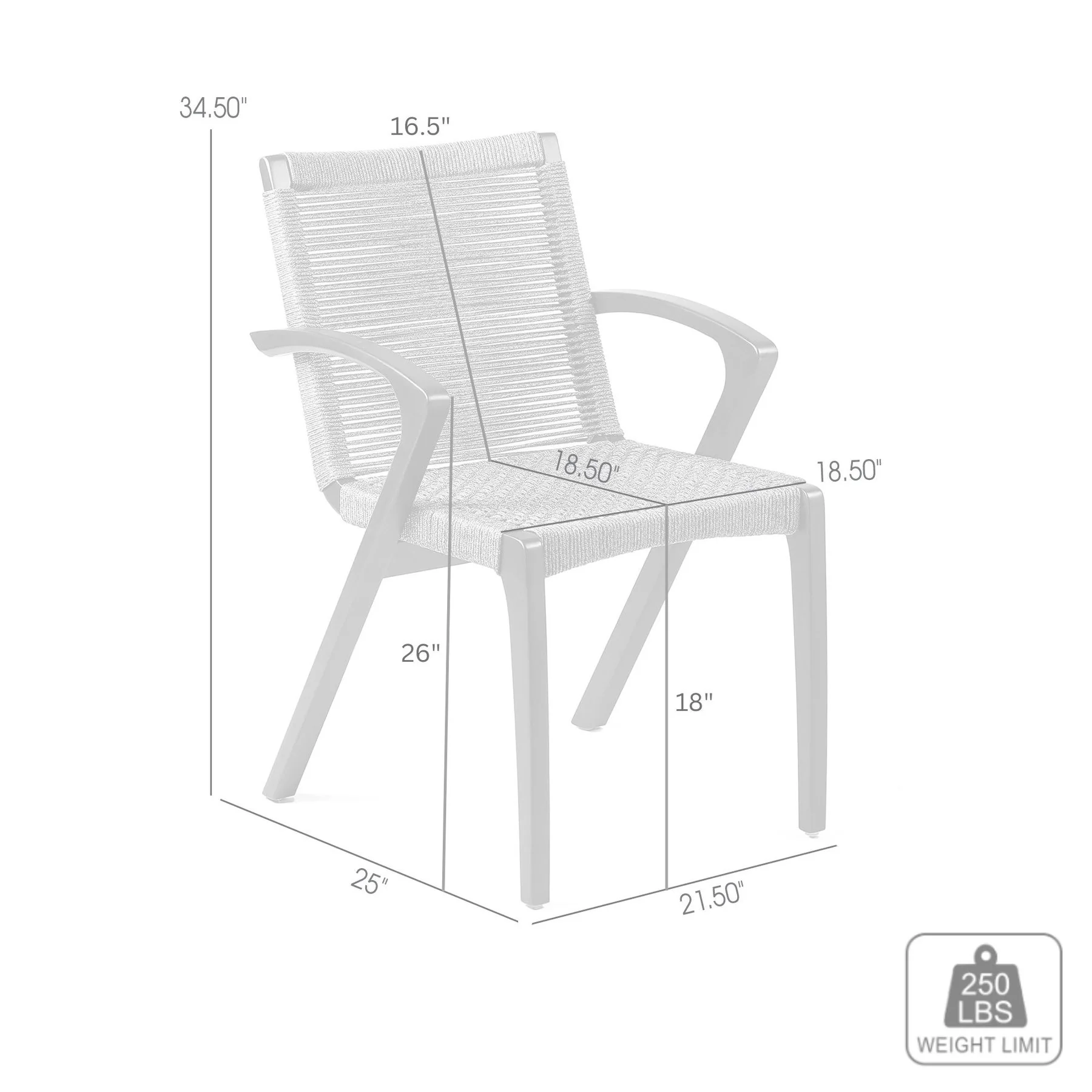 Brielle Outdoor Dark Eucalyptus Wood and Gray Rope Dining Chairs - Set of 2 - Image 9