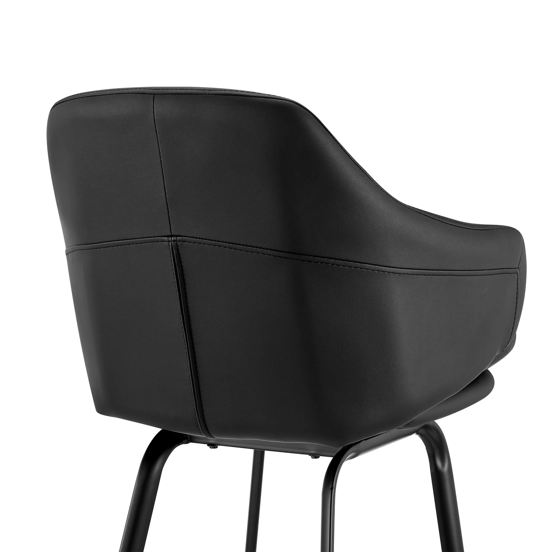 Brigden Black Faux Leather and Black Metal Swivel 26" Counter Stool - Image 7
