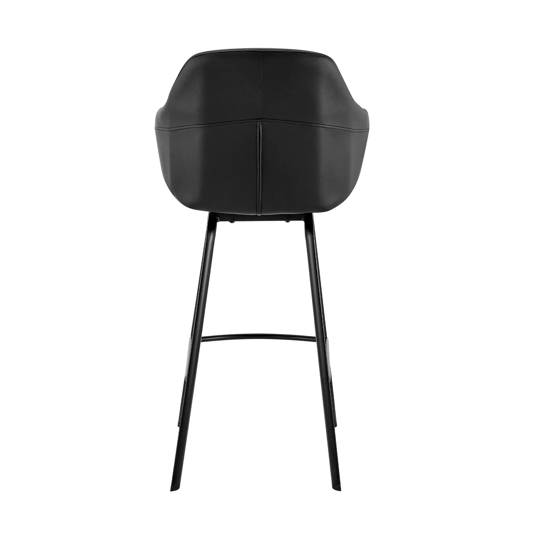 Brigden Black Faux Leather and Black Metal Swivel 30" Bar Stool - Image 5