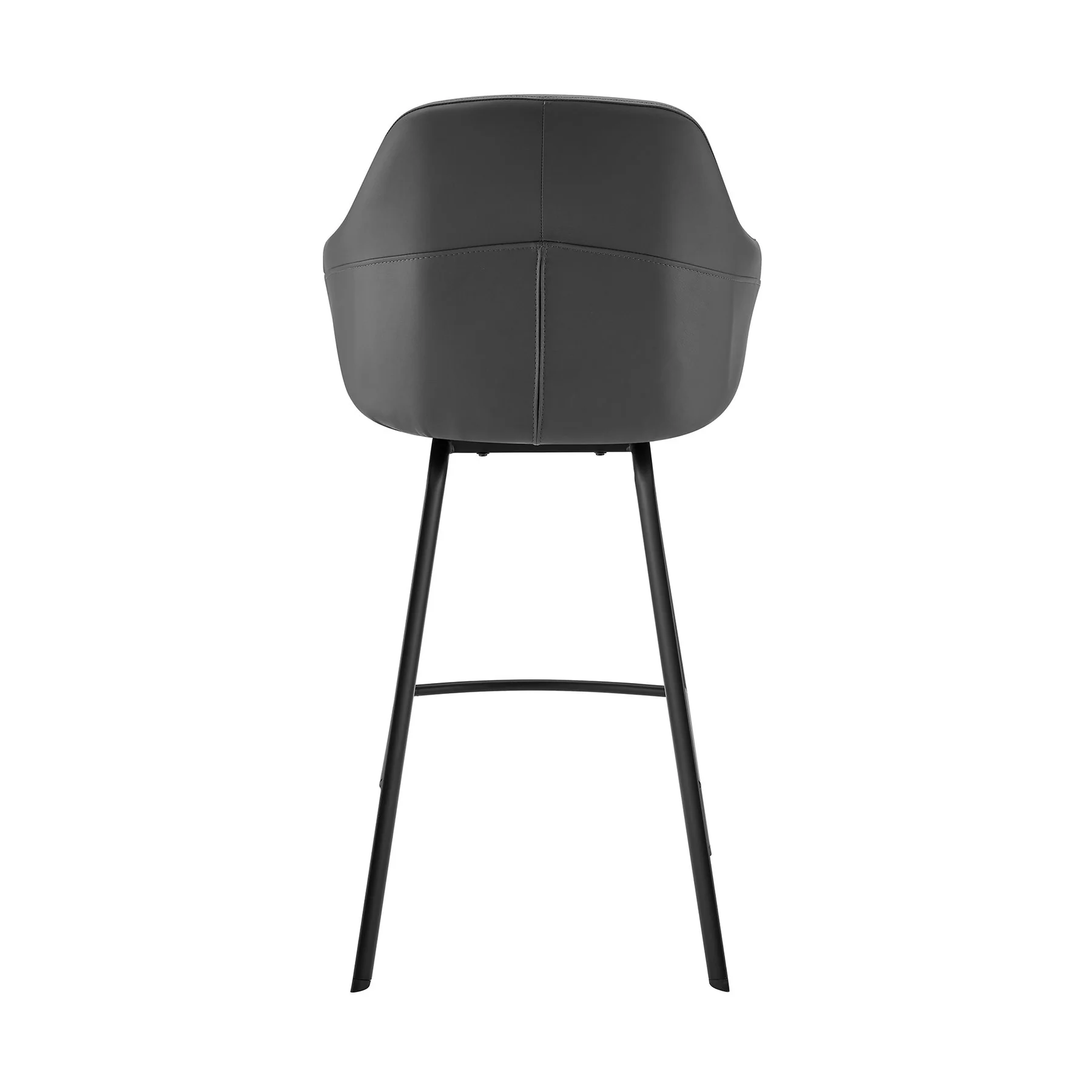 Brigden Gray Faux Leather and Black Metal Swivel 26" Counter Stool - Image 5