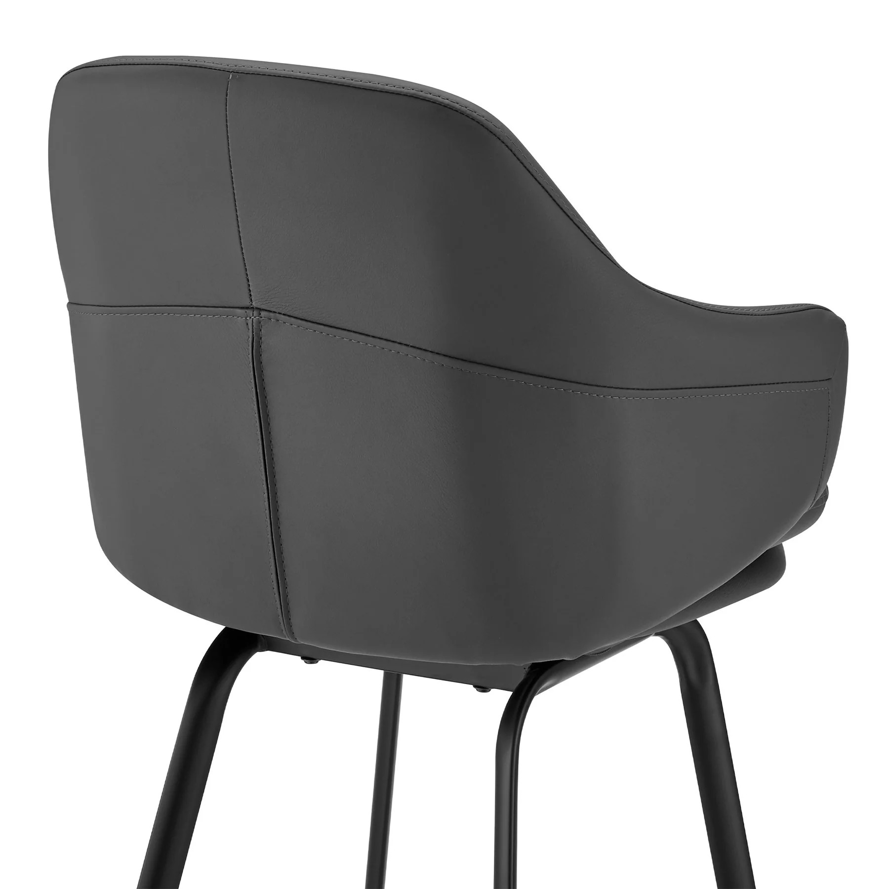 Brigden Gray Faux Leather and Black Metal Swivel 26" Counter Stool - Image 7