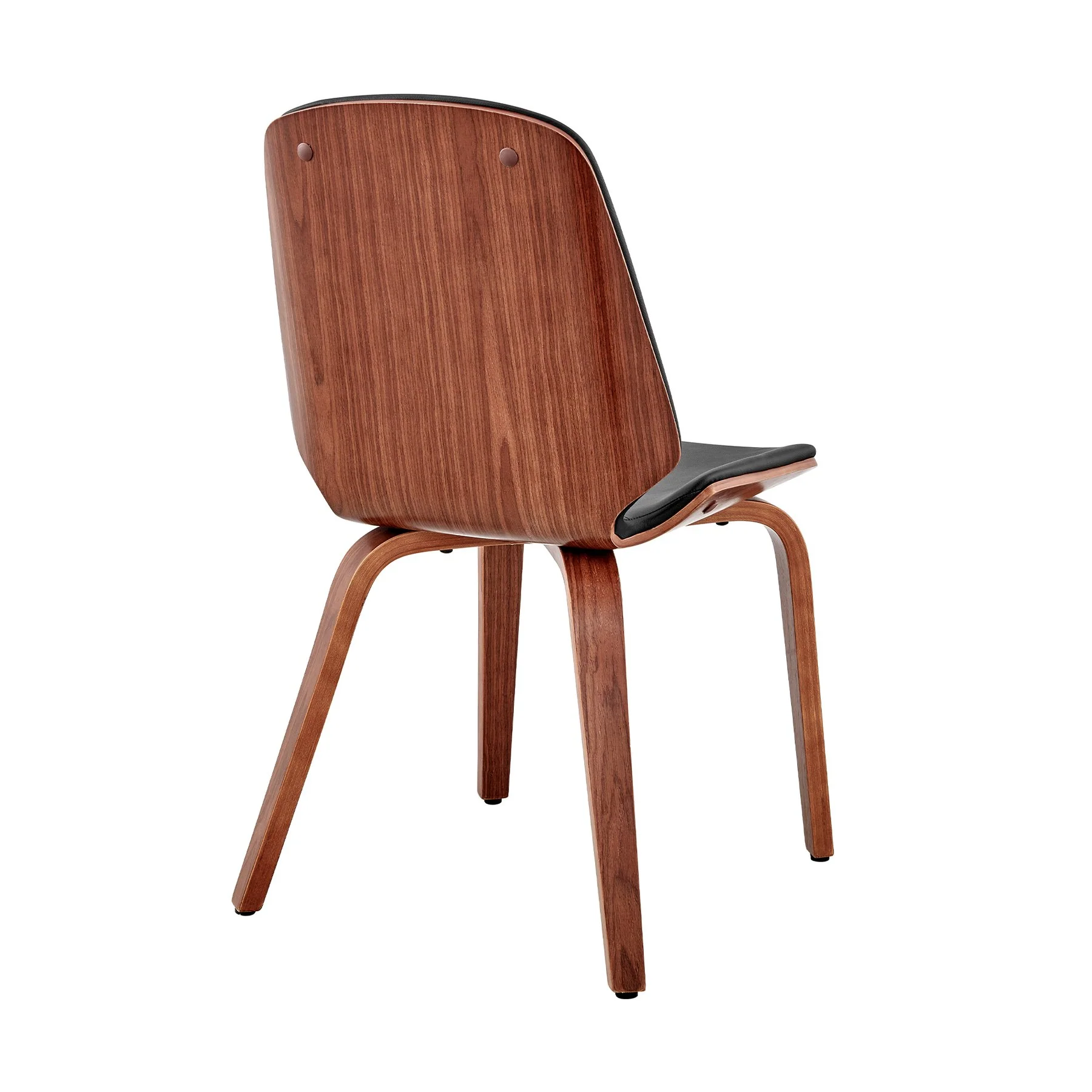 Brinley Black Faux Leather and Walnut Wood Dining Room Accent Chair - Image 4
