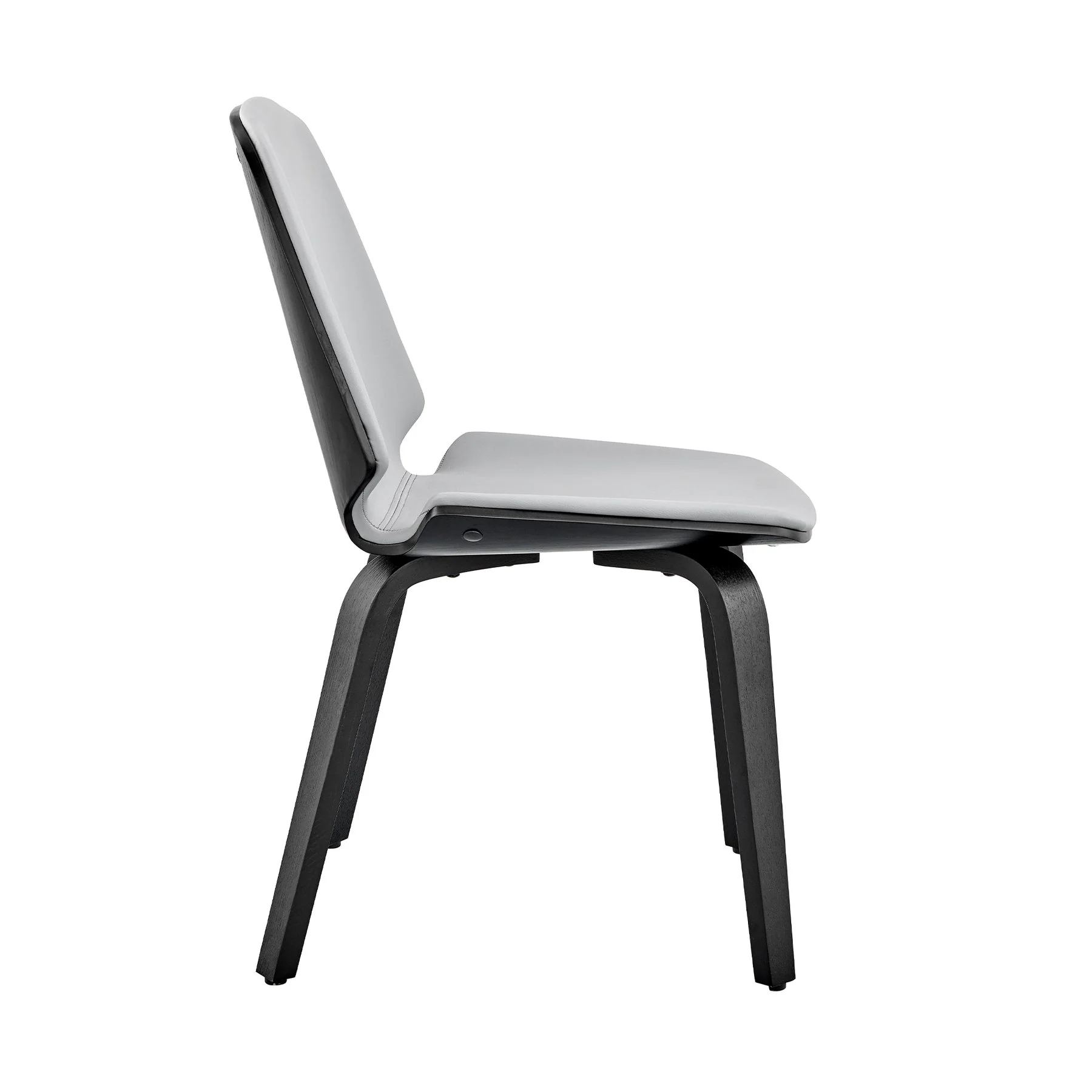 Brinley Gray Faux Leather and Black Wood Dining Room Accent Chair - Image 3