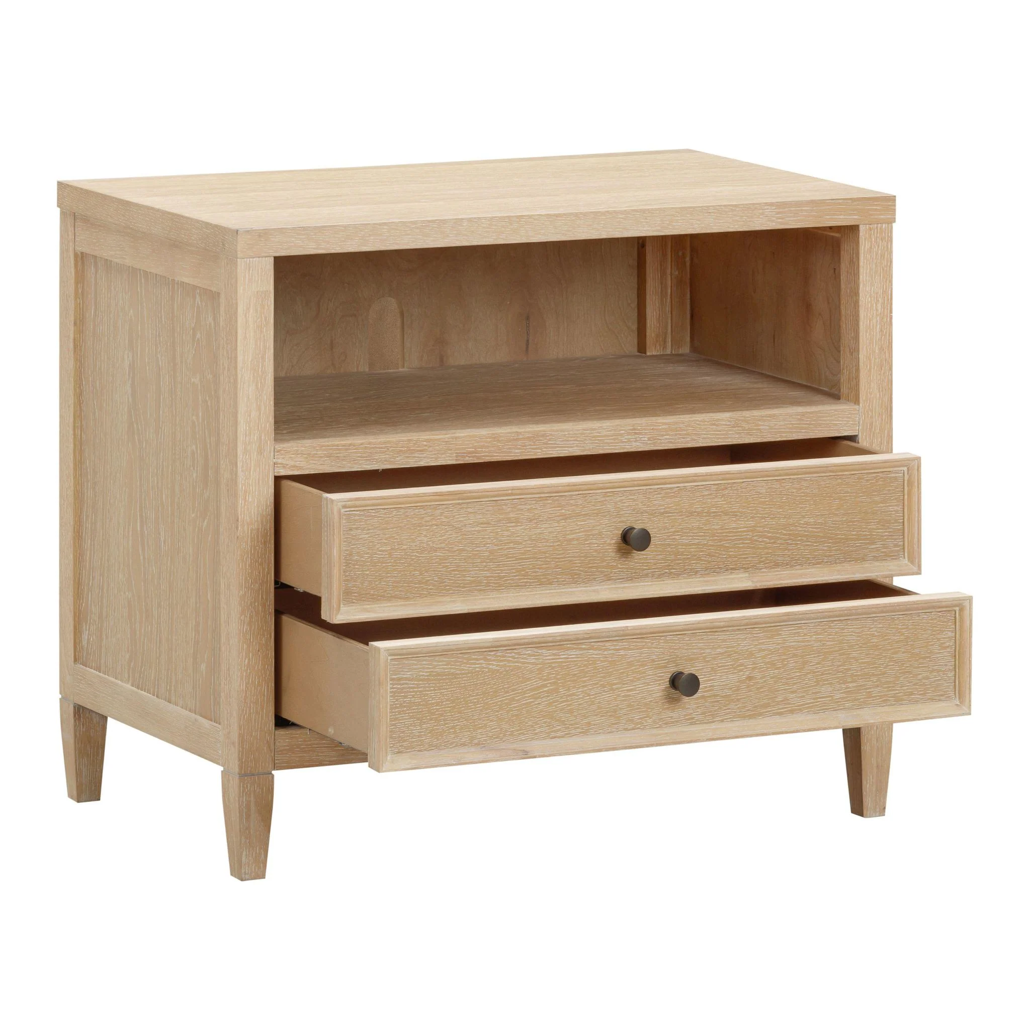 Bristol Park Whitewashed Oak Wood Nightstand - Image 6