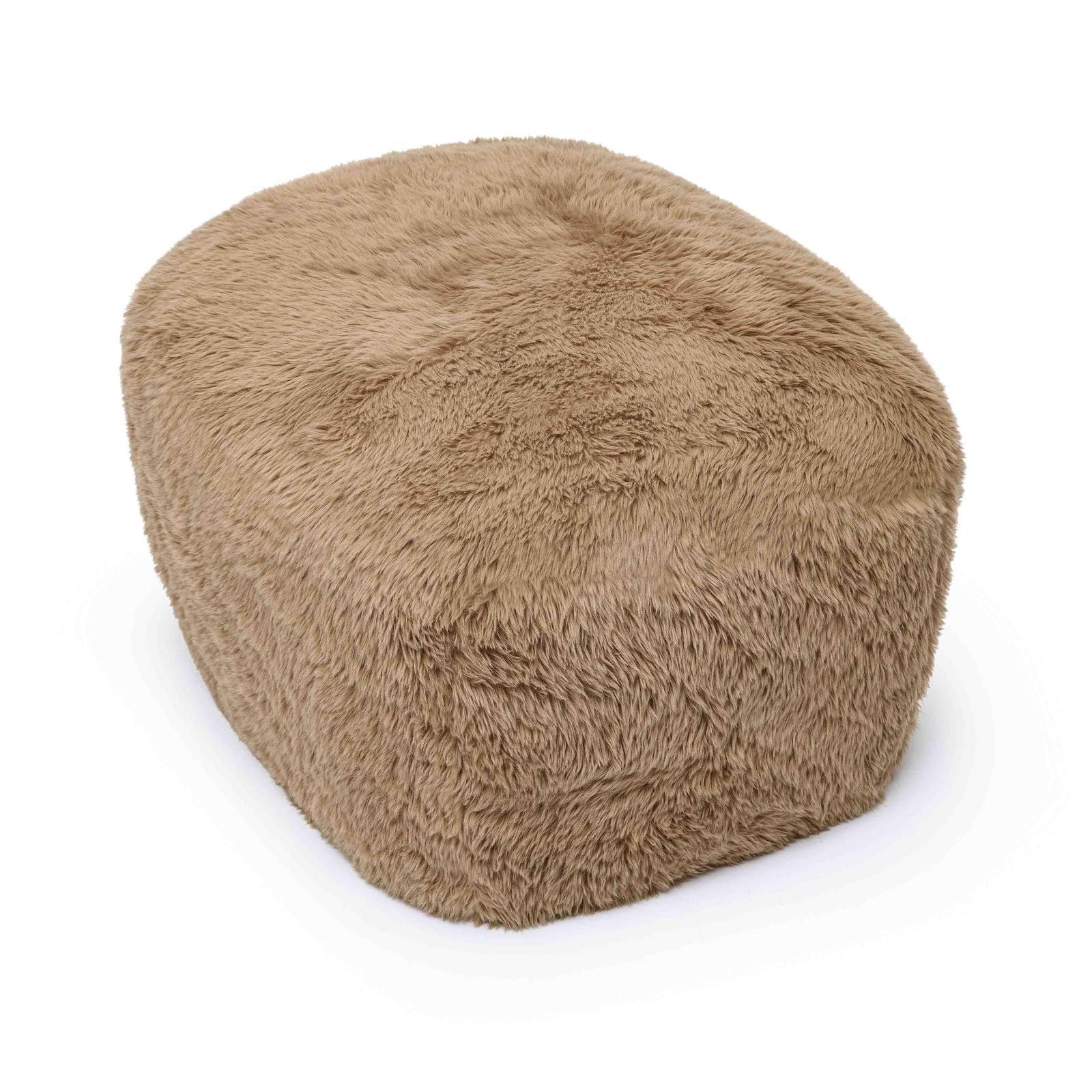 Britt Dark Taupe Vegan Shearling Ottoman - Image 4