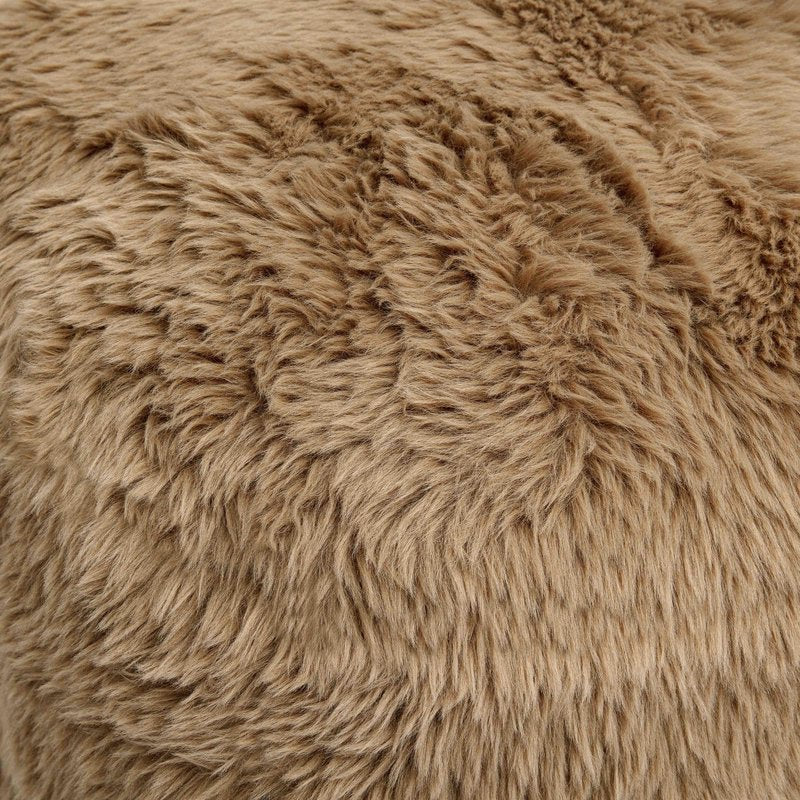 Britt Dark Taupe Vegan Shearling Ottoman - Image 6