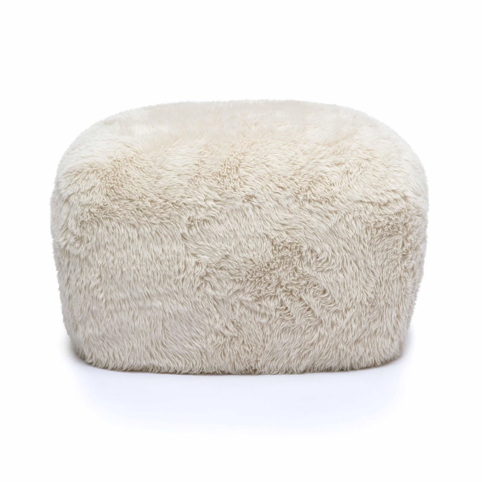 Britt Natural Vegan Shearling Ottoman - Image 3