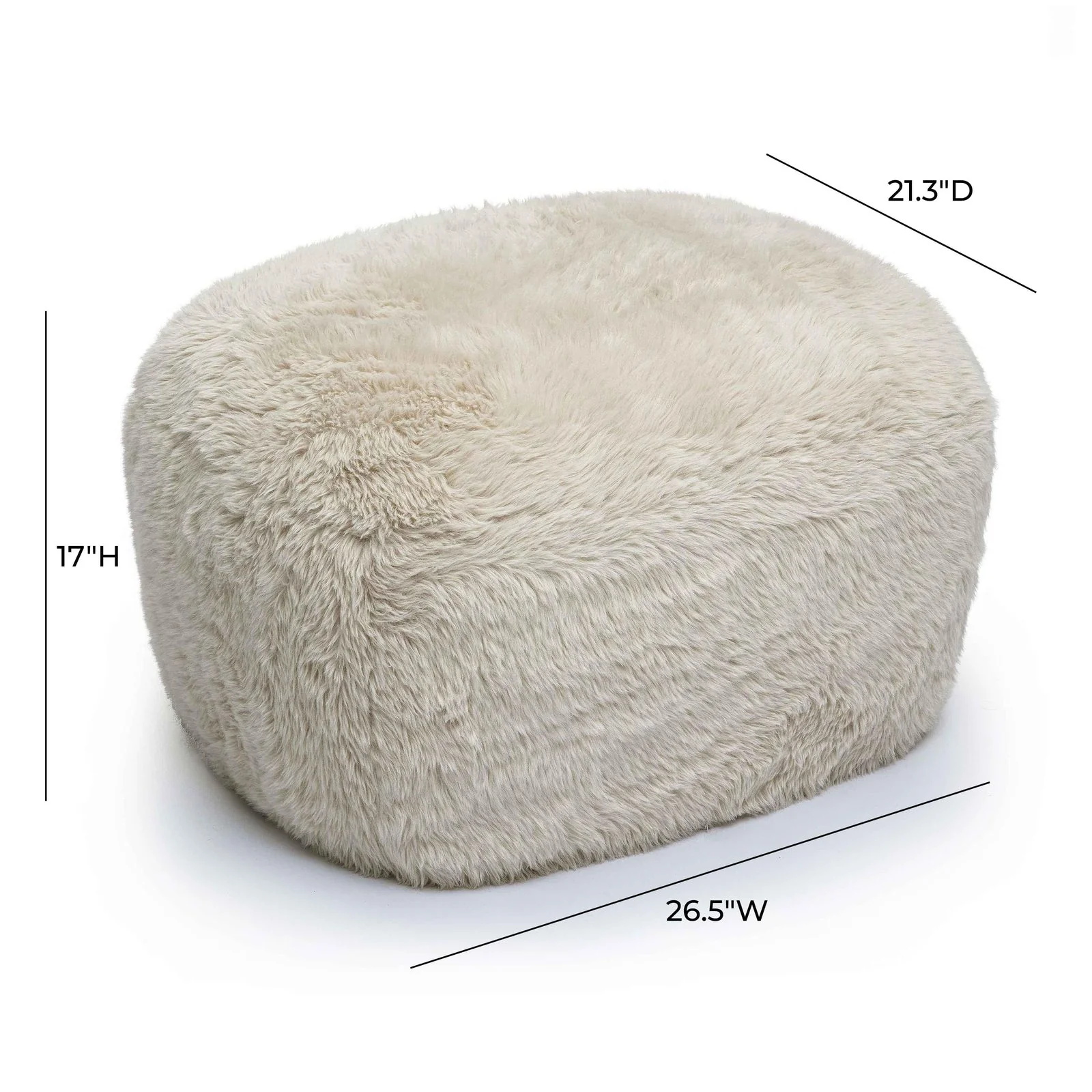 Britt Natural Vegan Shearling Ottoman - Image 5