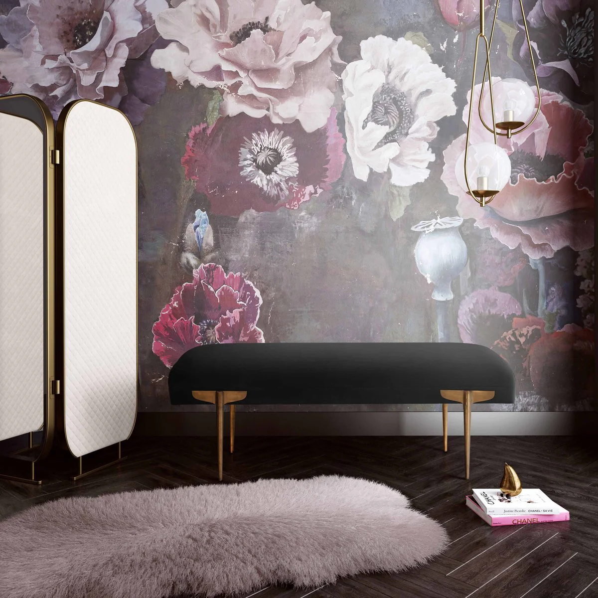 Brno Black Velvet Bench - Image 2