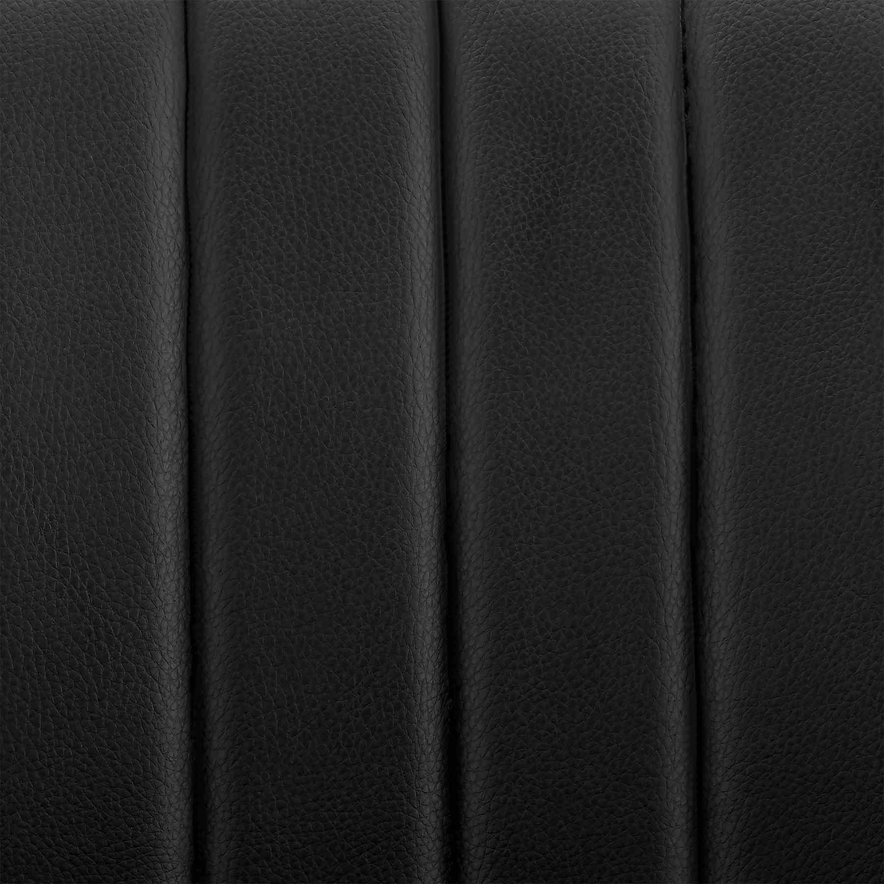 Brock Adjustable Black Faux Leather and Walnut Wood Bar Stool with Black Base - Image 9
