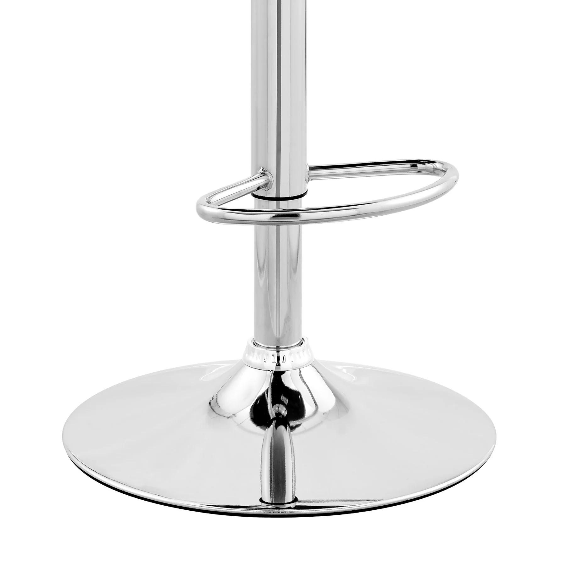 Brock Adjustable Gray Faux Leather and Walnut Wood with Chrome Finish Bar Stool - Image 8