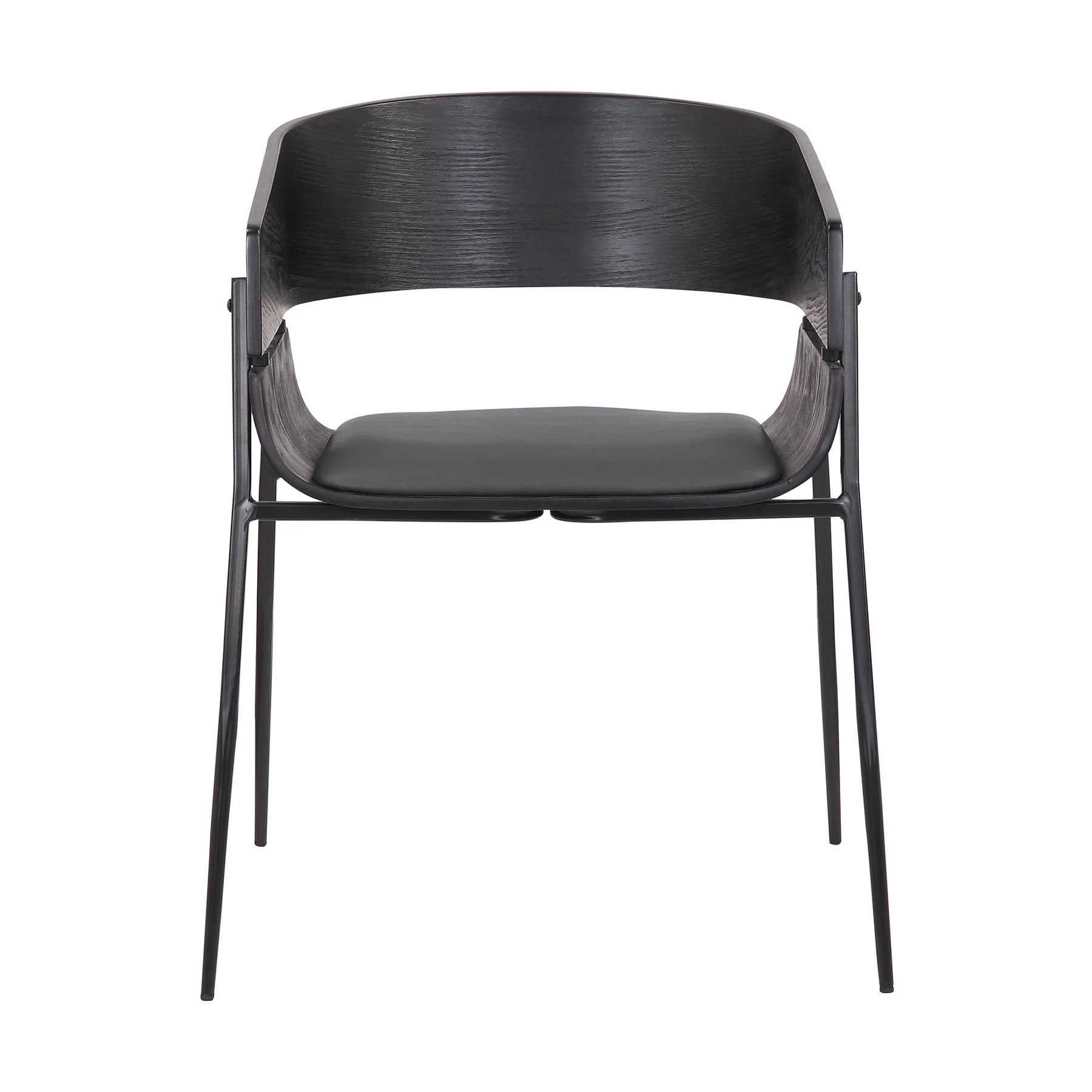 Bronte Wood and Metal Contemporary Dining Room Chairs Set of 2 - Image 3