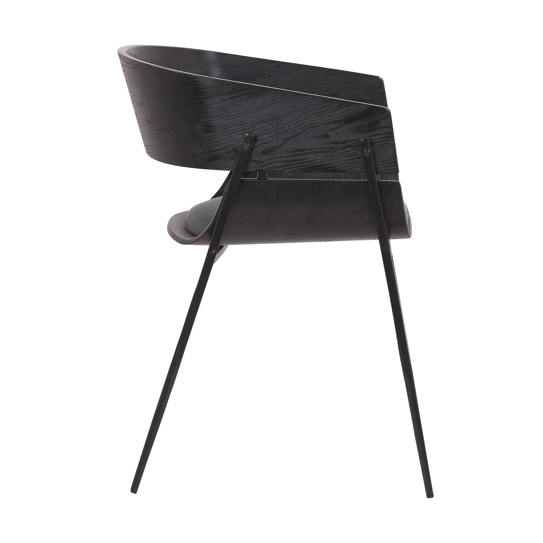Bronte Wood and Metal Contemporary Dining Room Chairs Set of 2 - Image 4