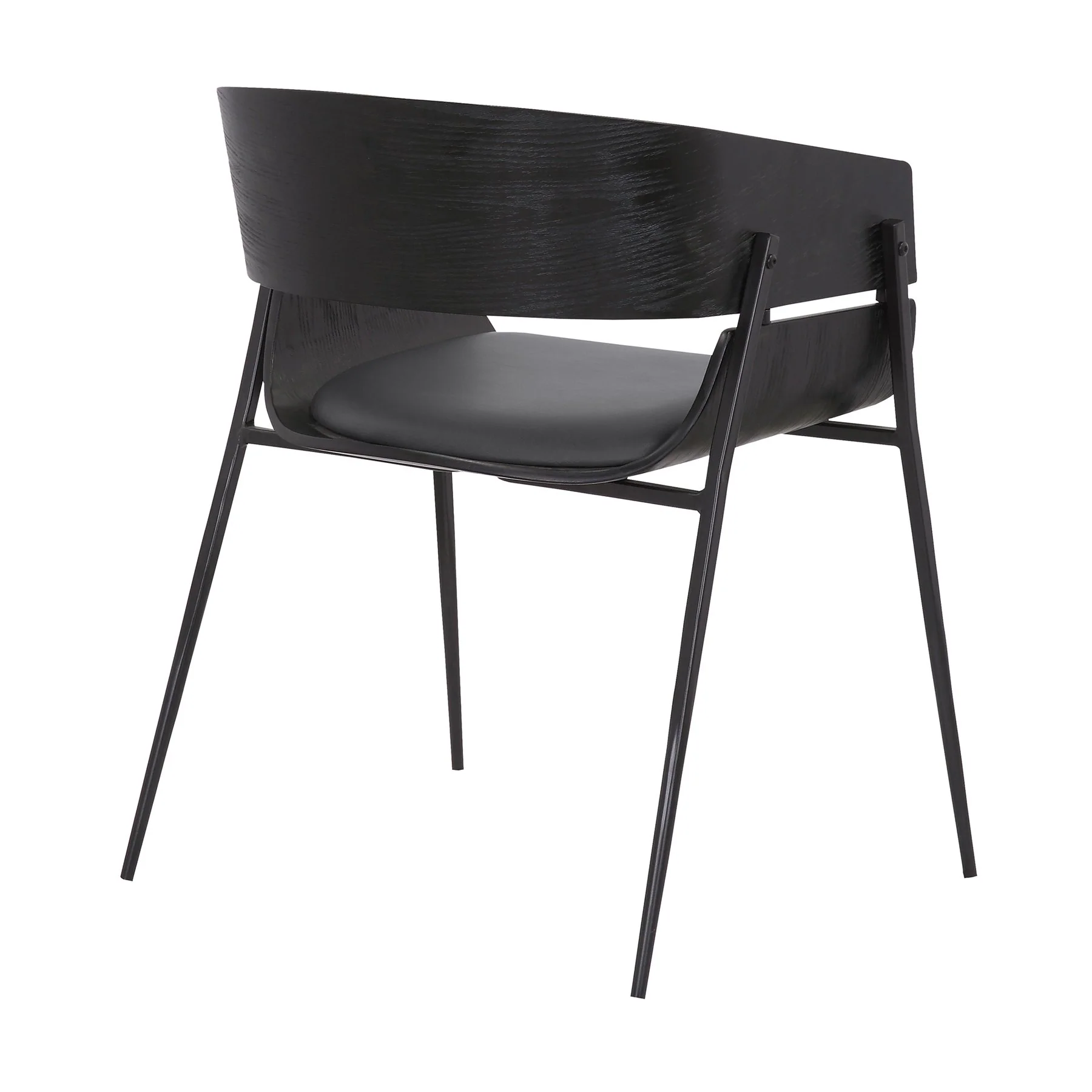 Bronte Wood and Metal Contemporary Dining Room Chairs Set of 2 - Image 5