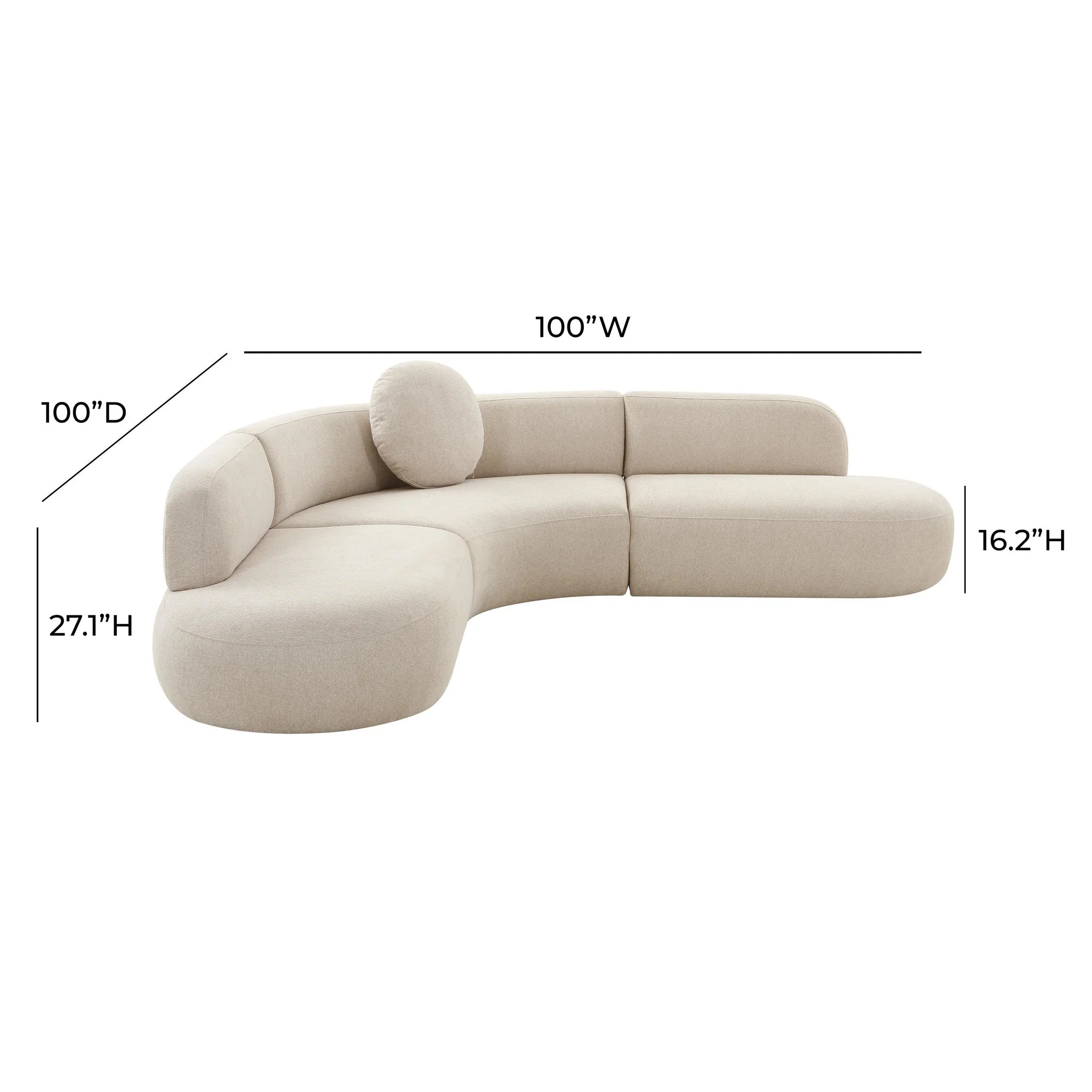 Broohah Beige Linen Sectional - Image 6