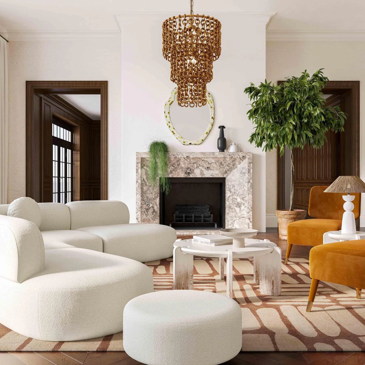 Broohah Cream Boucle Sectional - Image 2