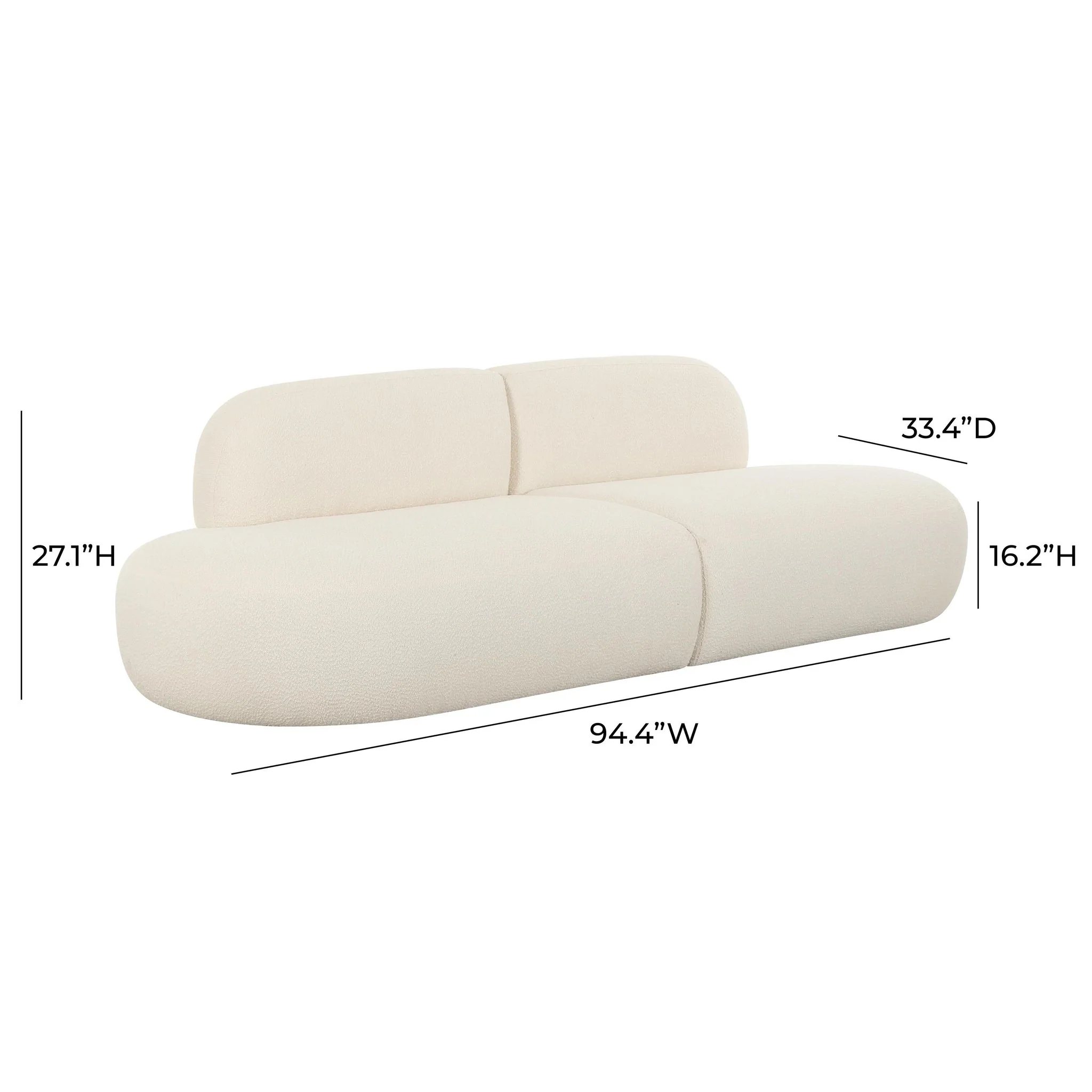 Broohah Cream Boucle Sofa - Image 6