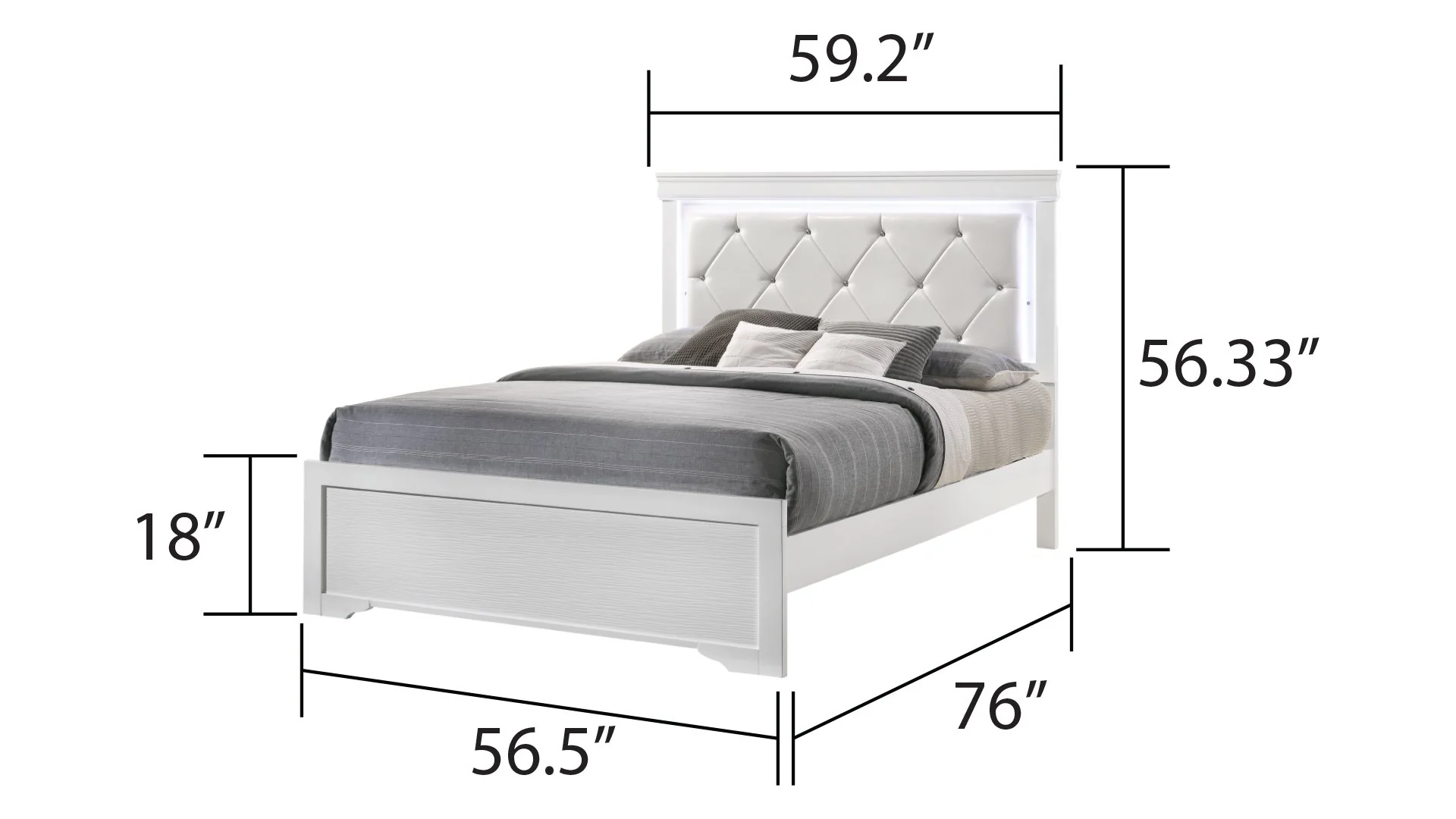 Brooklyn Full Bed White - Image 2