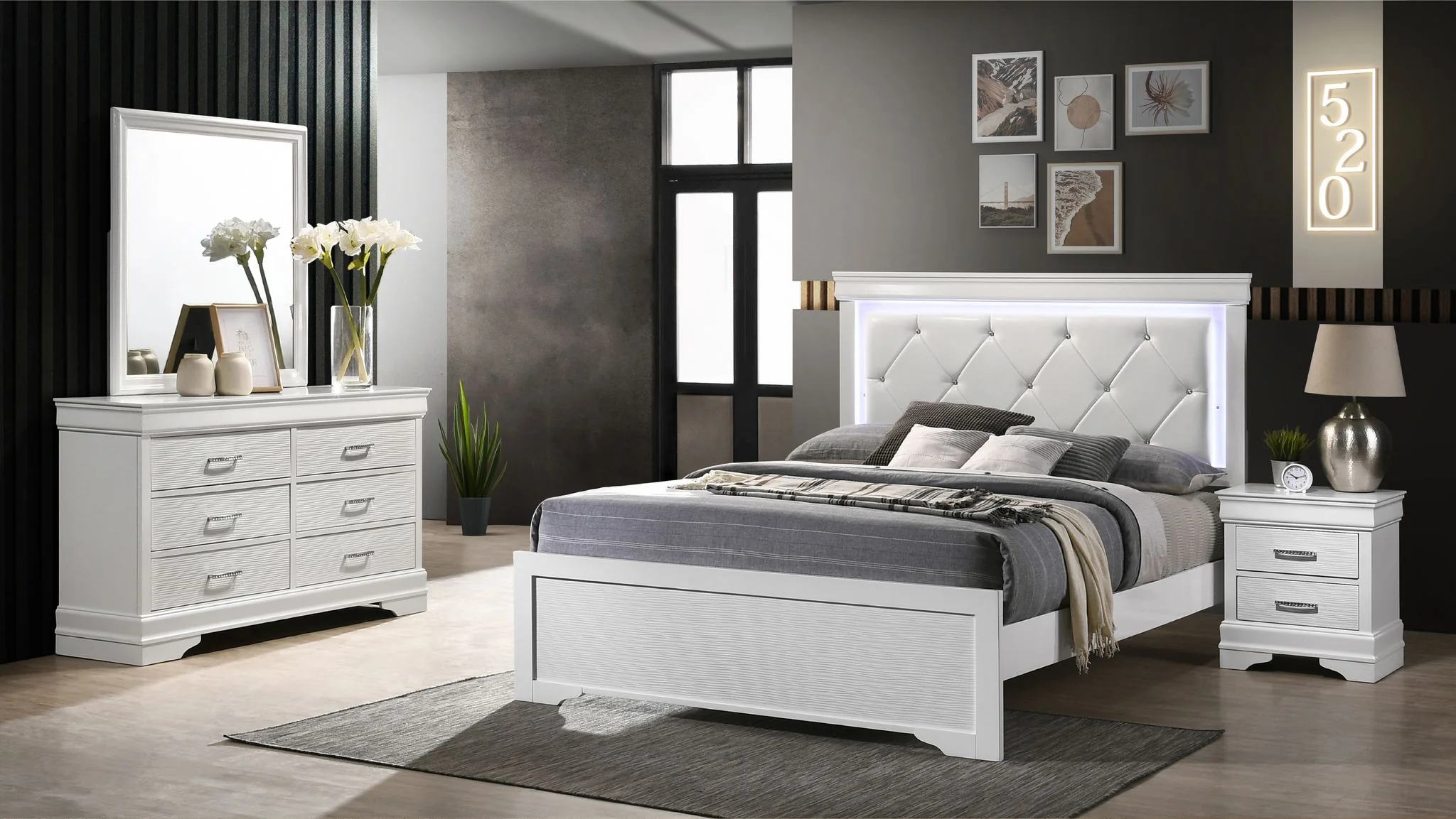 Brooklyn King 4 Bedroom Set White - Image 15