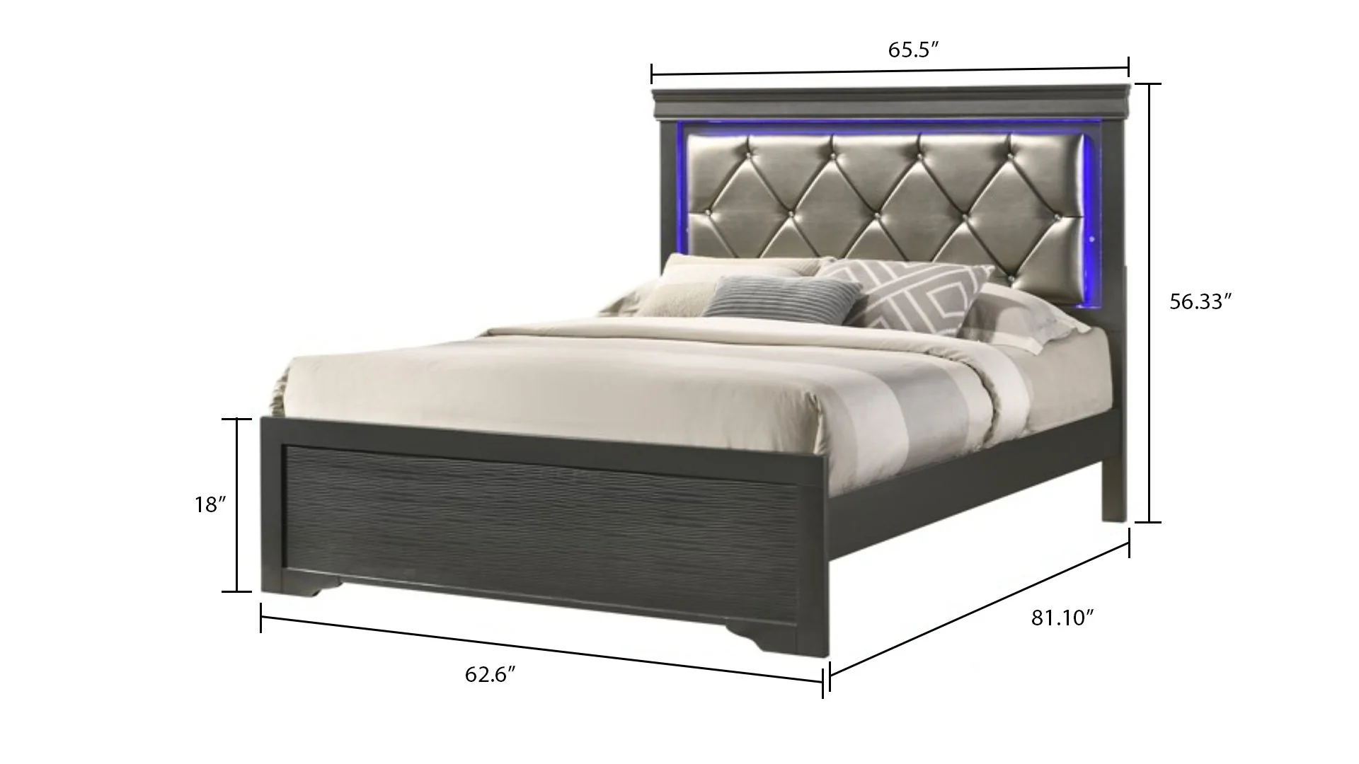 Brooklyn Queen Bed Gray - Image 5