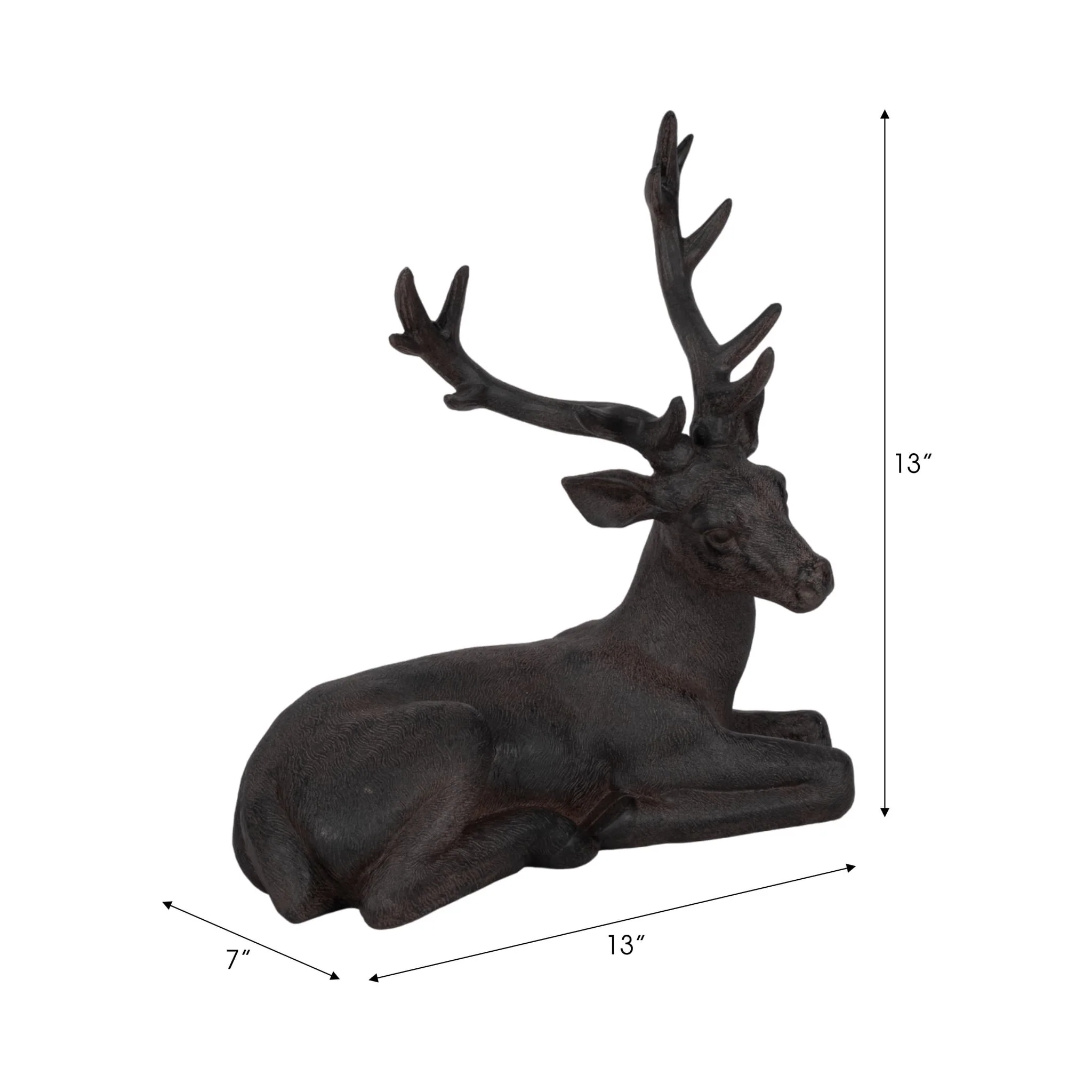 Brown Resin Deer, Sitting - Image 8