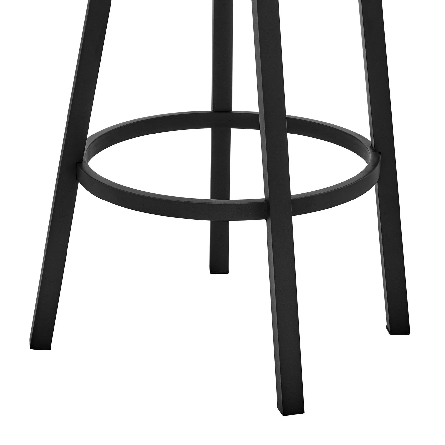 Bryant 26" Counter Height Swivel Bar Stool in Black Finish and Gray Faux Leather - Image 8