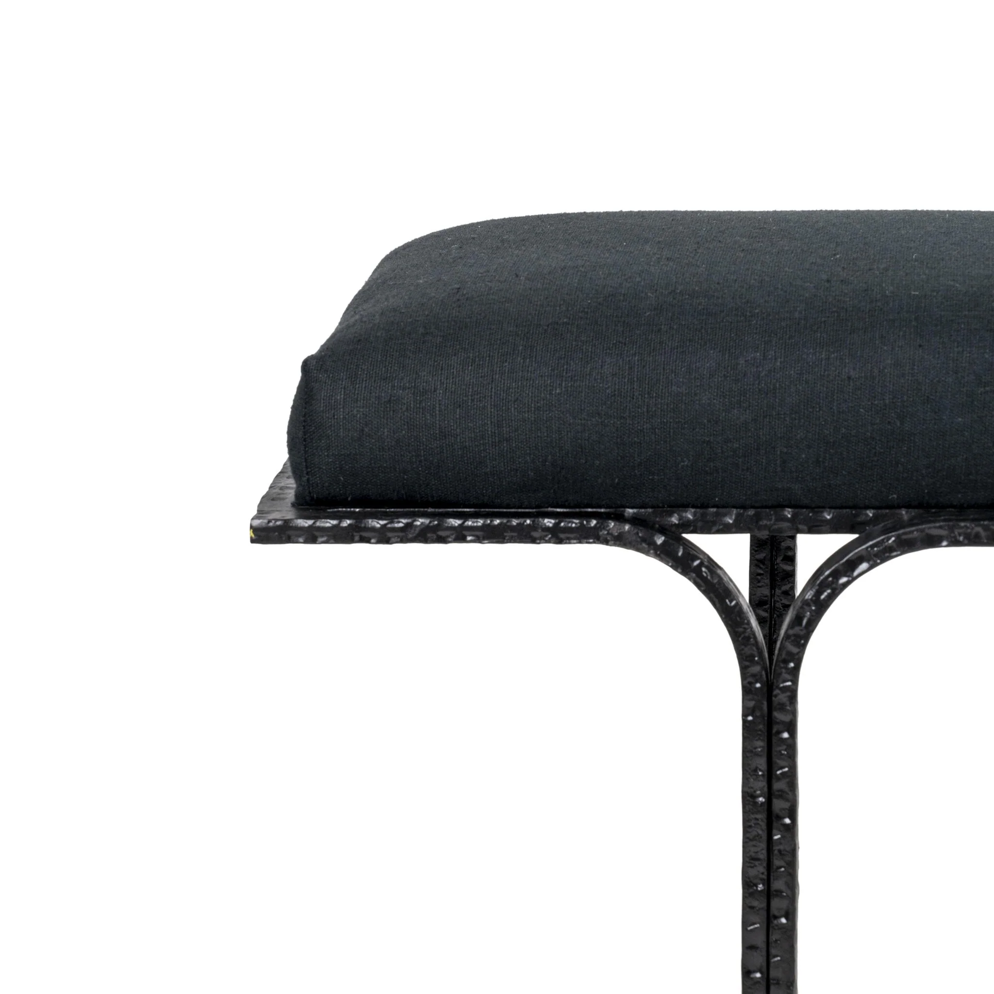 Bryn Black Linen Bench - Image 3