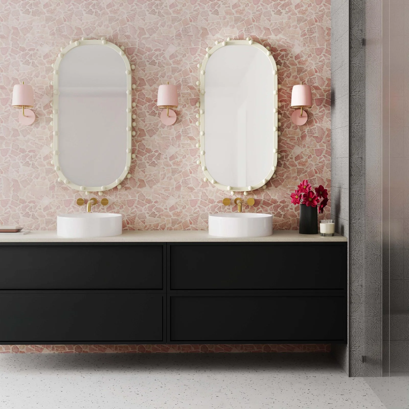 Bubbles Ivory Large Oval Wall Mirror - Image 2