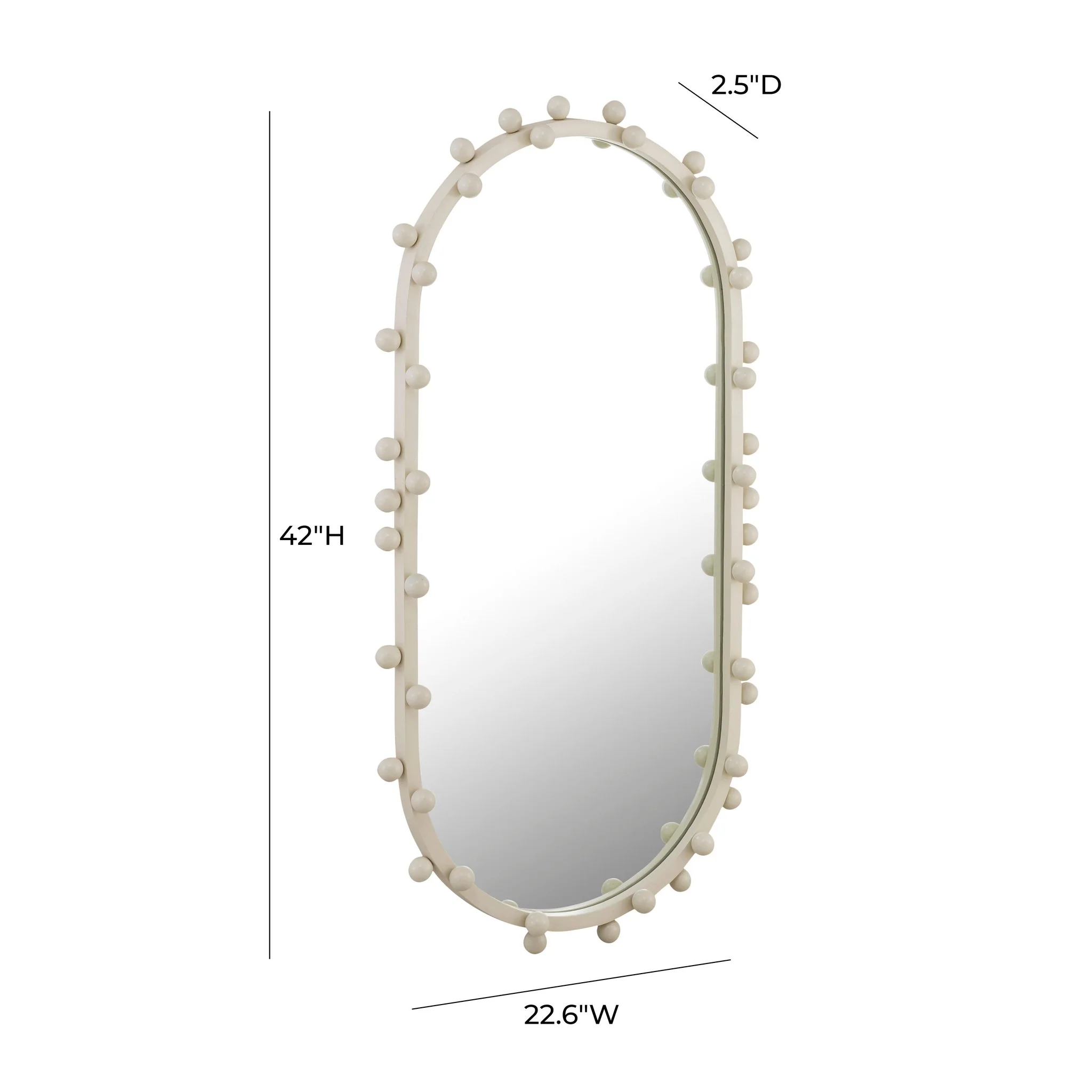 Bubbles Ivory Large Oval Wall Mirror - Image 7