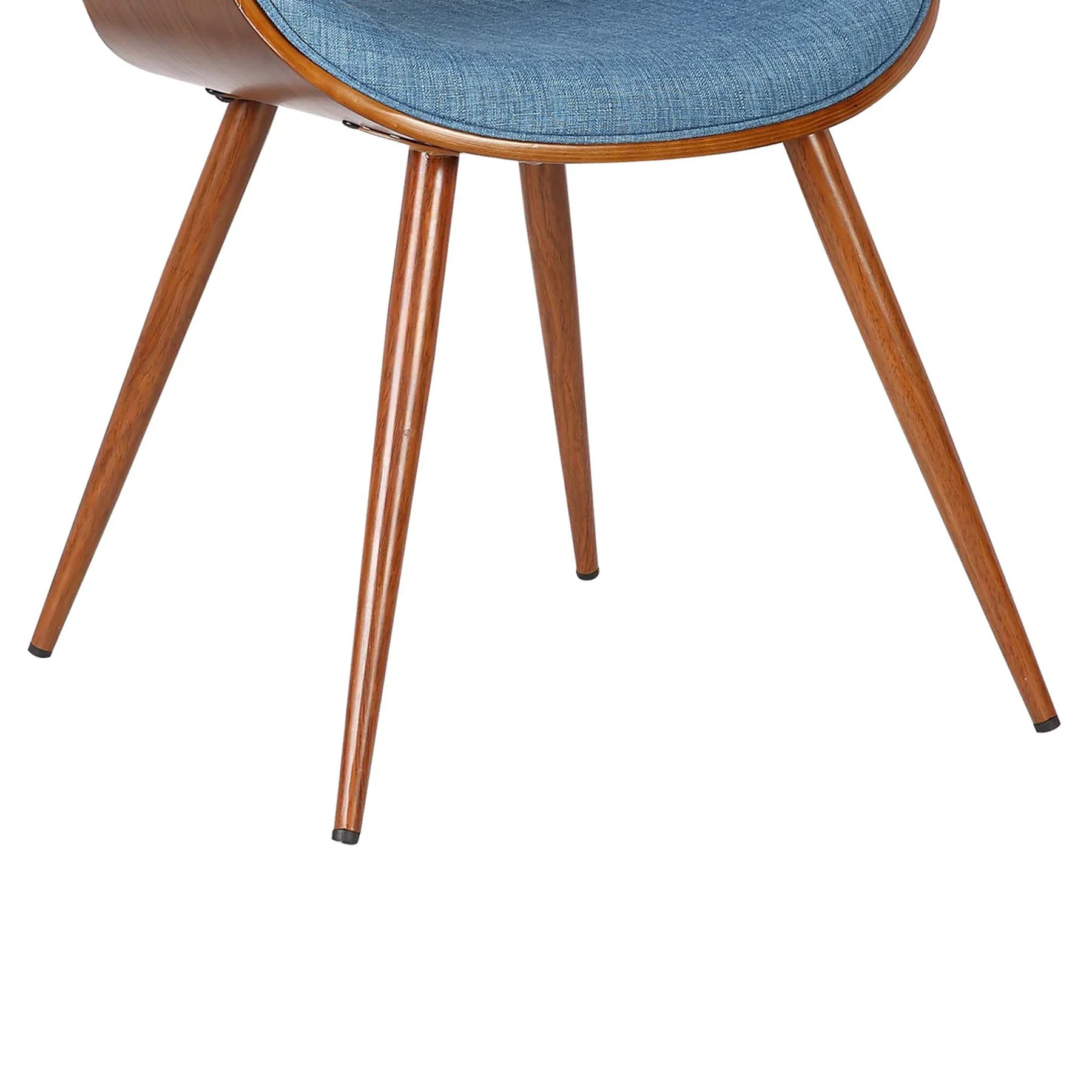 Butterfly Mid-Century Dining Chair in Walnut Finish and Blue Fabric - Image 7