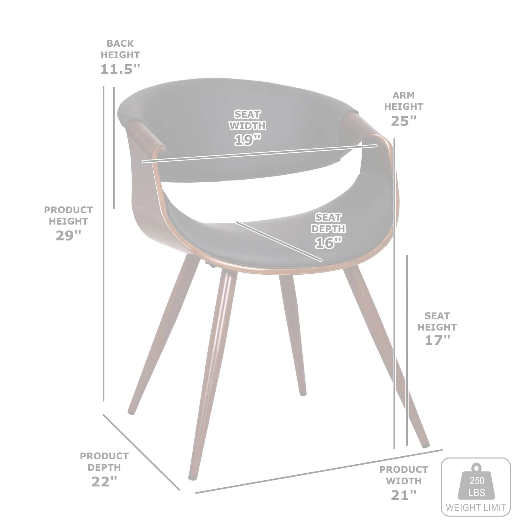 Butterfly Mid-Century Dining Chair in Walnut Finish and Blue Fabric - Image 8