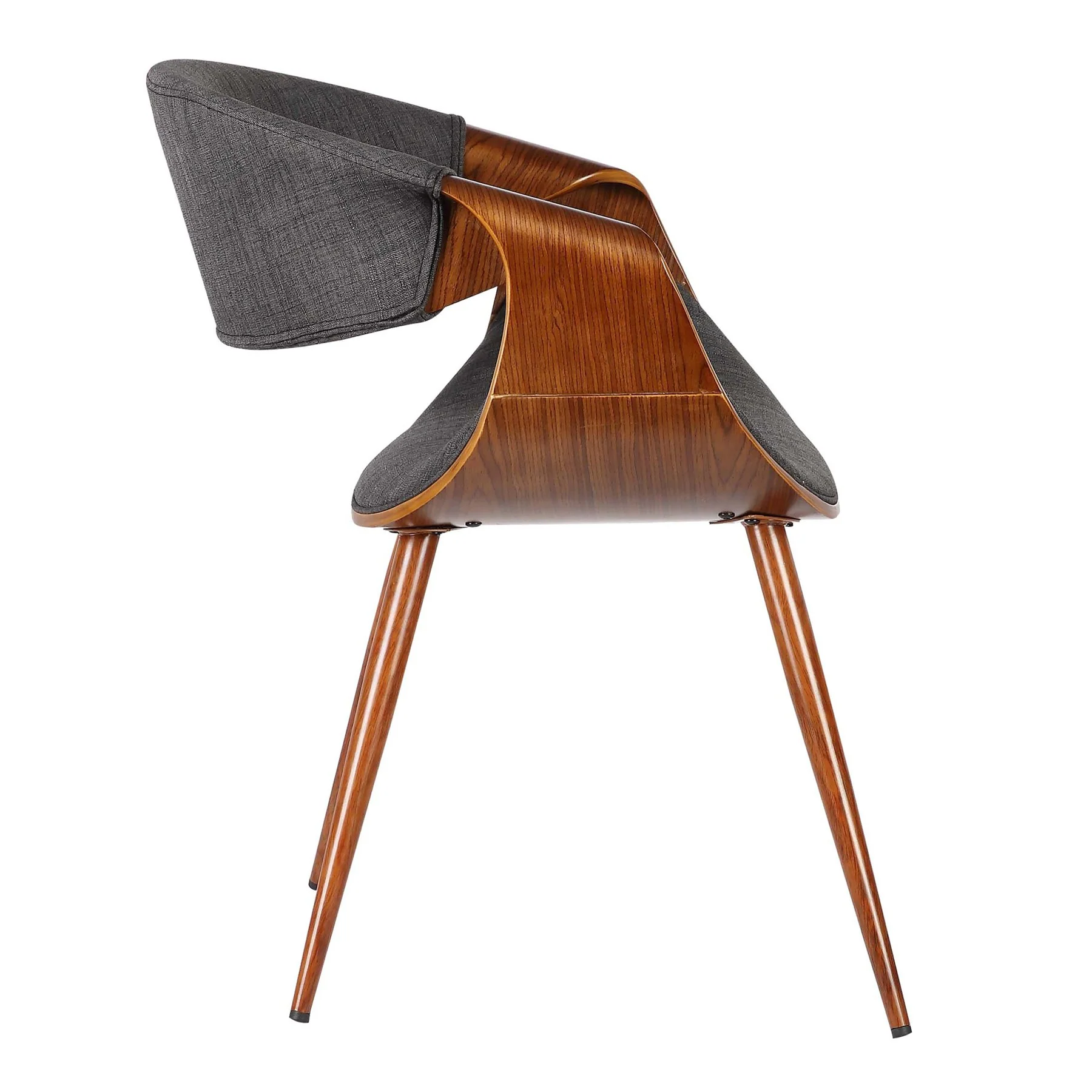 Butterfly Mid-Century Dining Chair in Walnut Finish and Charcoal Fabric - Image 3