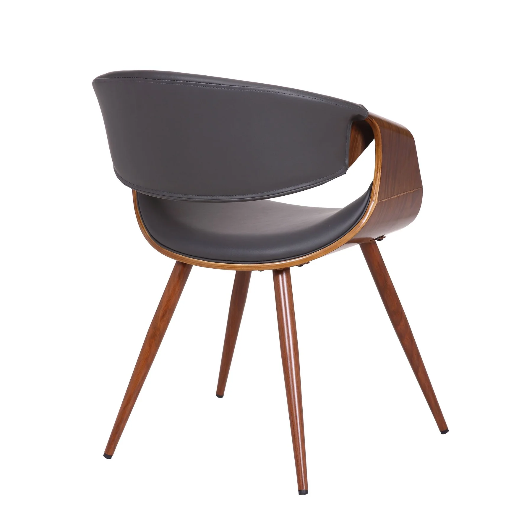 Butterfly Mid-Century Dining Chair in Walnut Finish and Gray Fabric - Image 4
