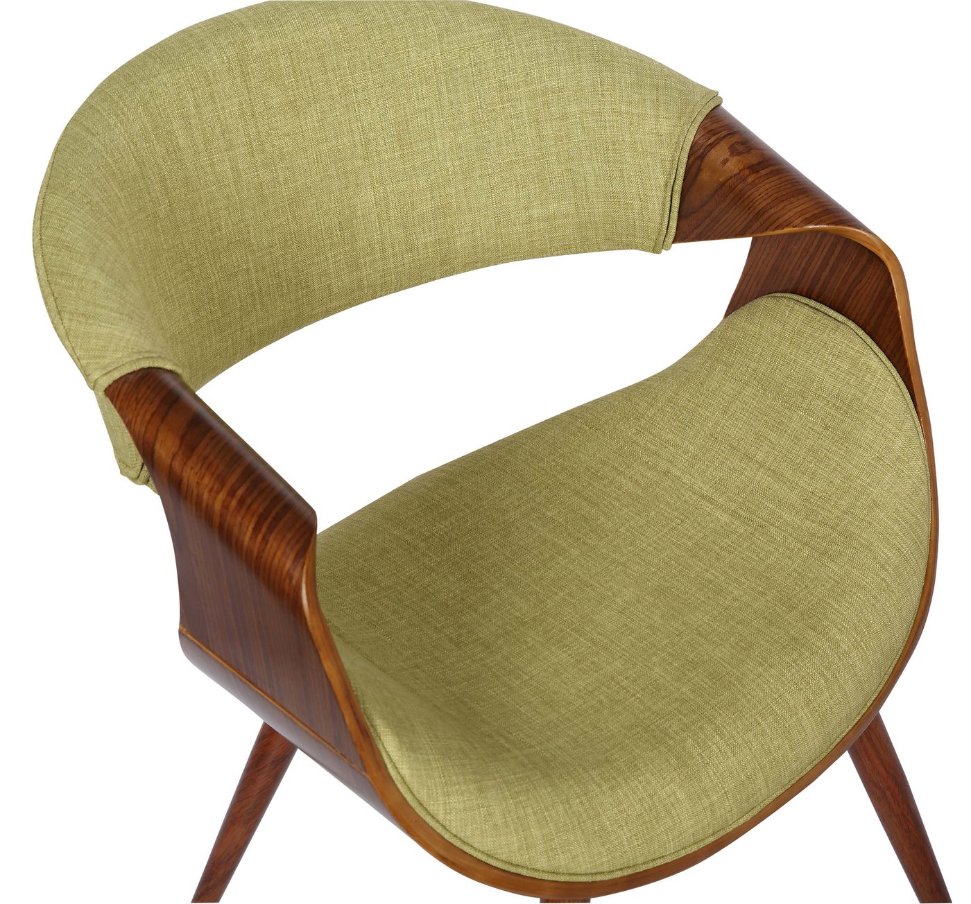 Butterfly Mid-Century Dining Chair in Walnut Finish and Green Fabric - Image 6