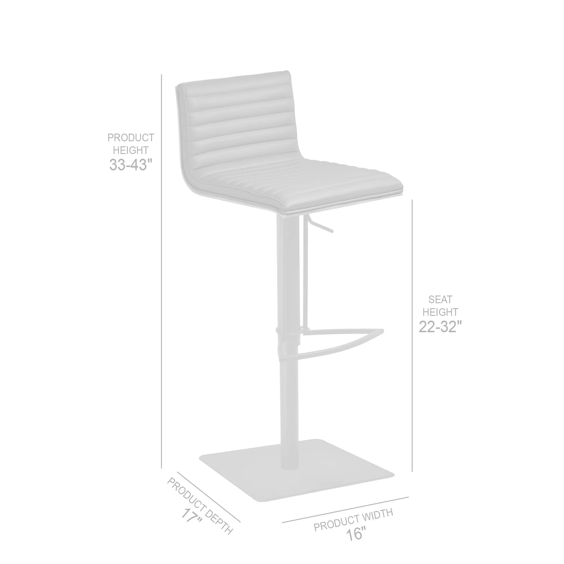 Café Adjustable Height Swivel Gray Faux Leather and Gray Walnut Wood Bar Stool with Black Metal Base - Image 8