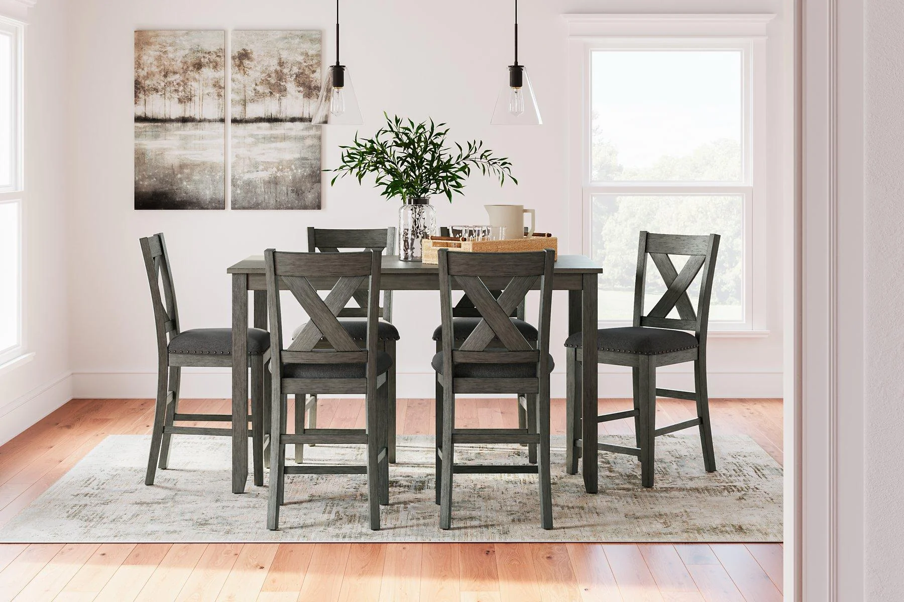 Caitbrook Counter Height Dining Table and Bar Stools (Set of 7) - Image 2