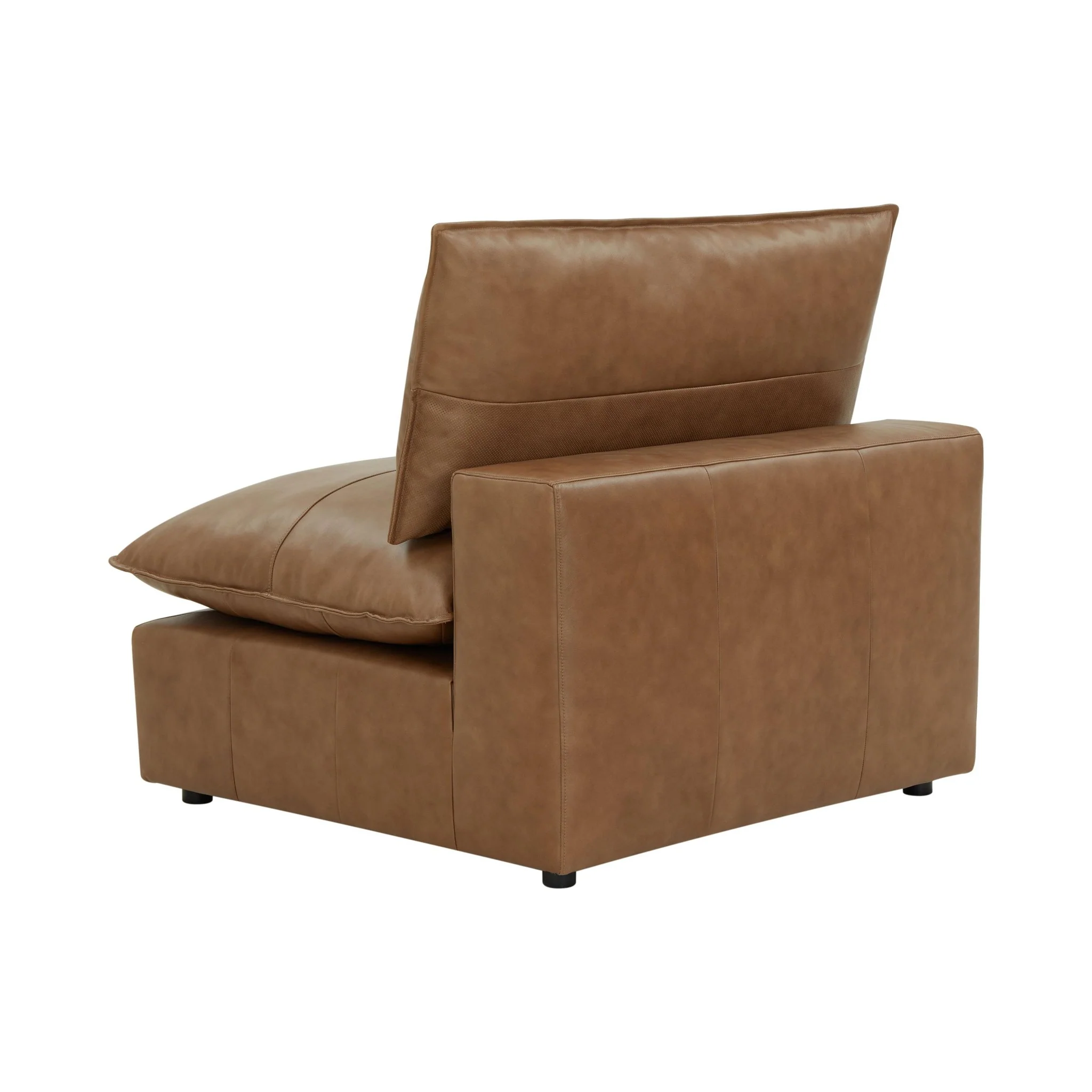 Cali Brown Leather Armless Chair - Image 3