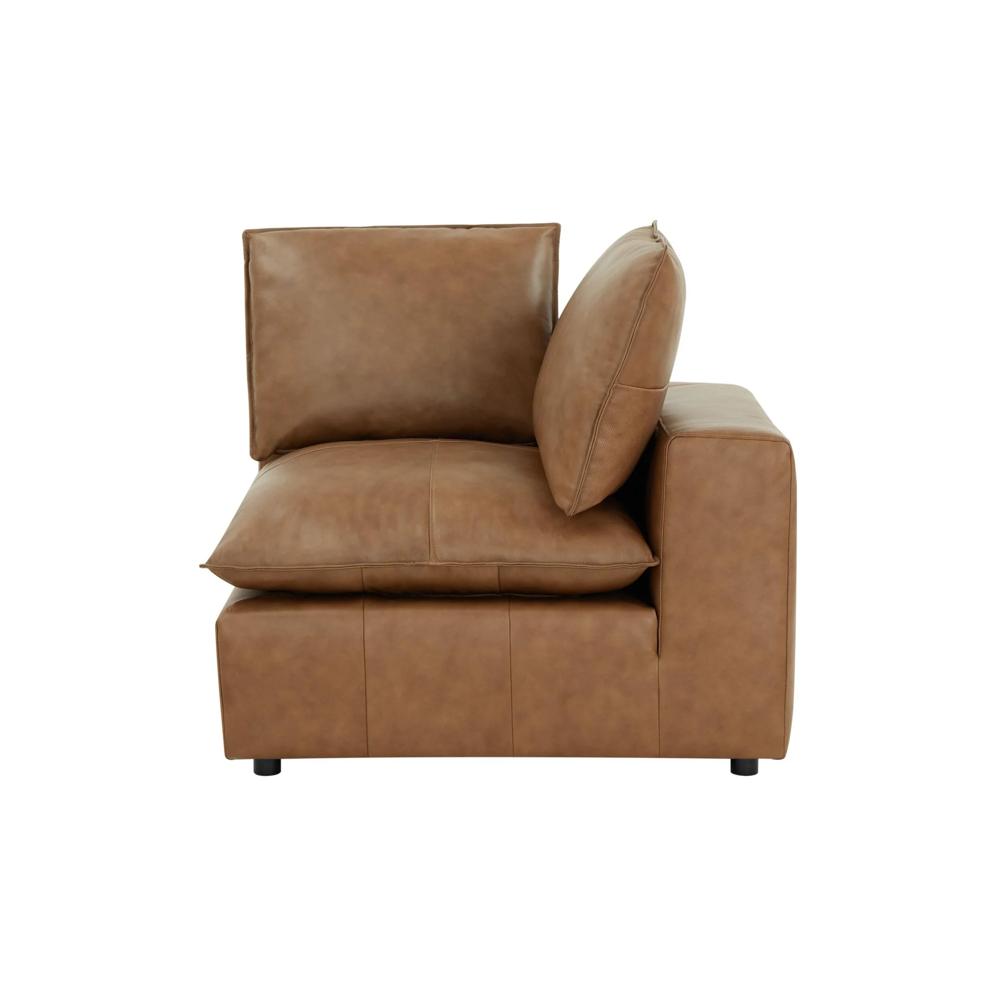 Cali Brown Leather Corner Chair - Image 4