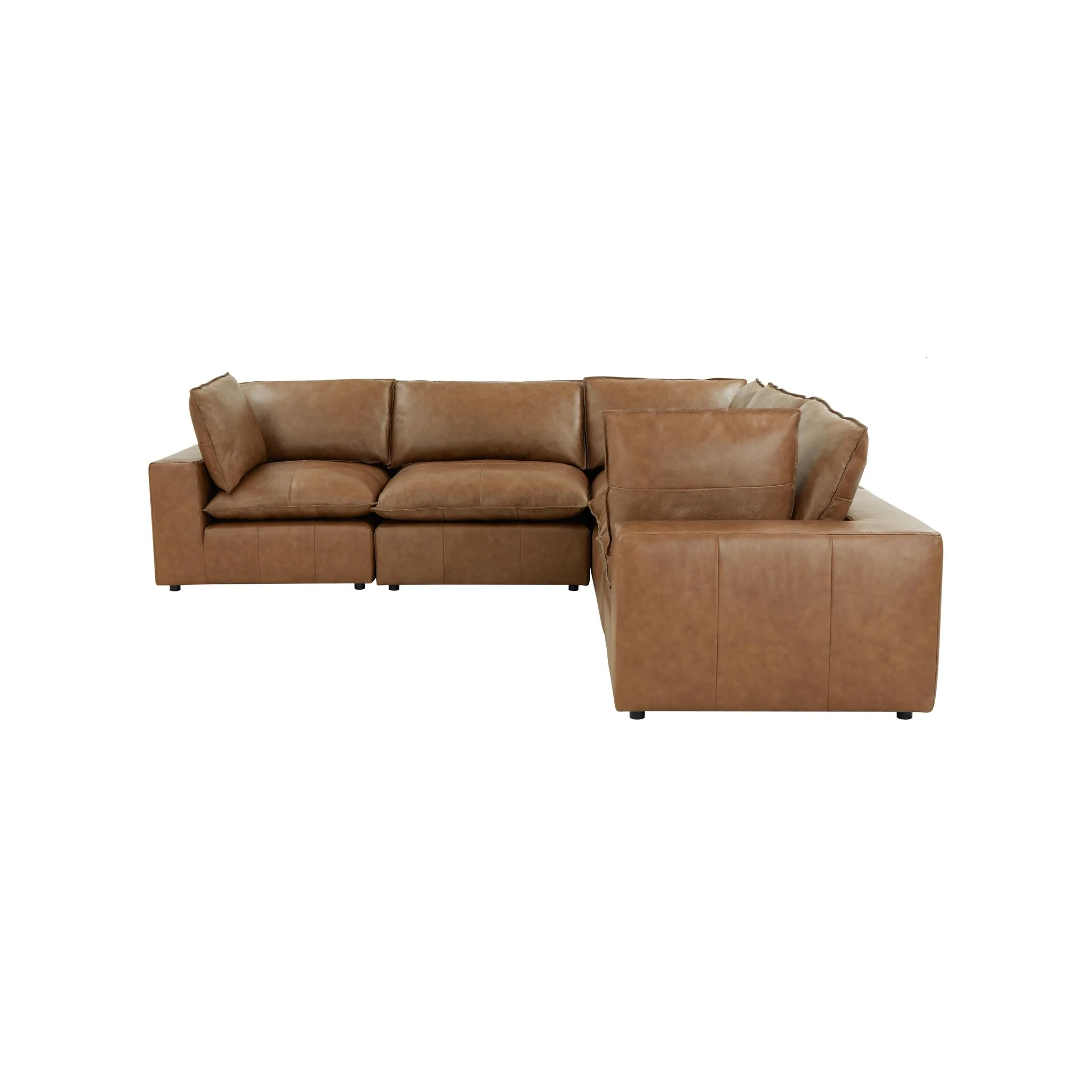 Cali Brown Leather Modular L-Sectional - Image 4
