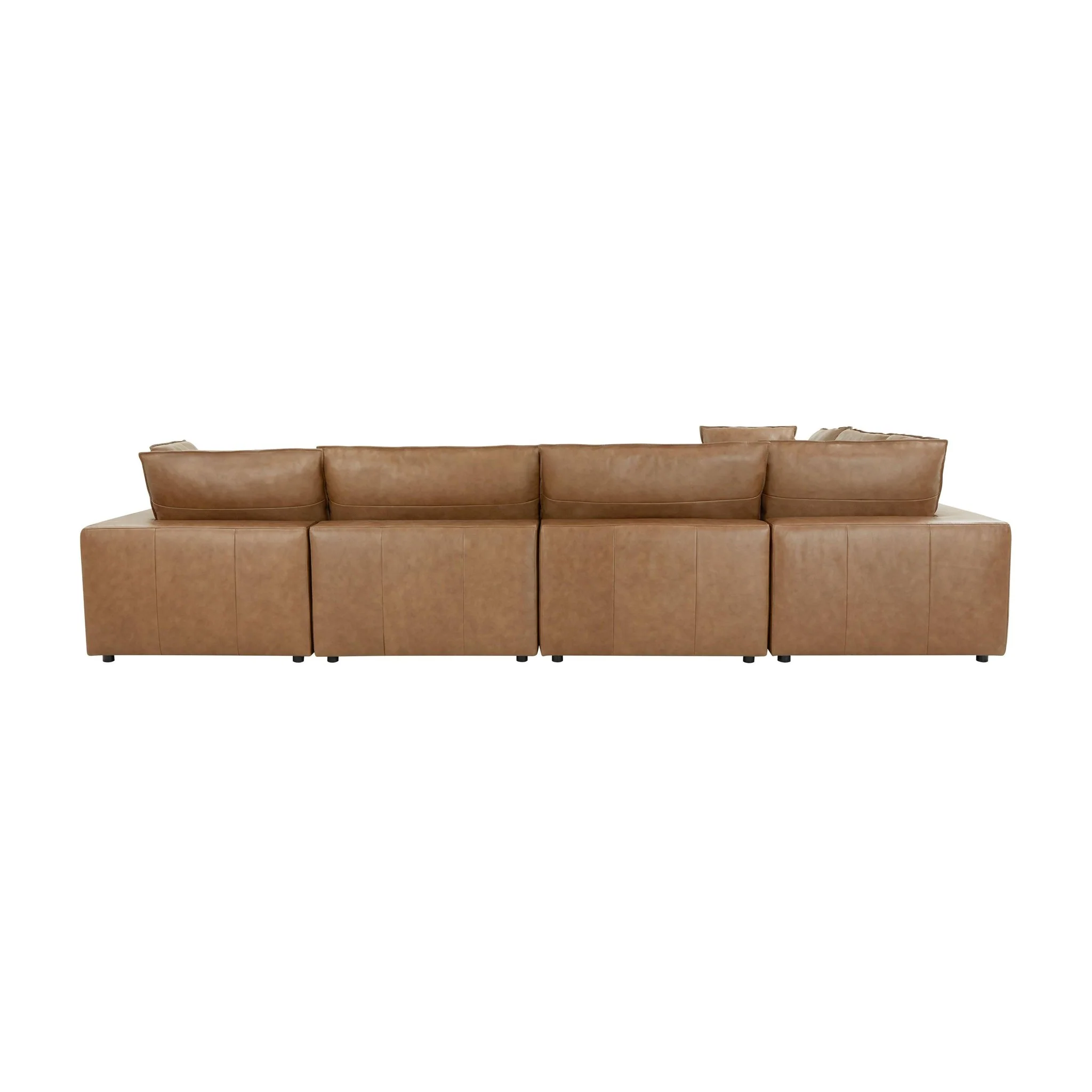 Cali Brown Leather Modular Large Chaise Sectional - Image 5