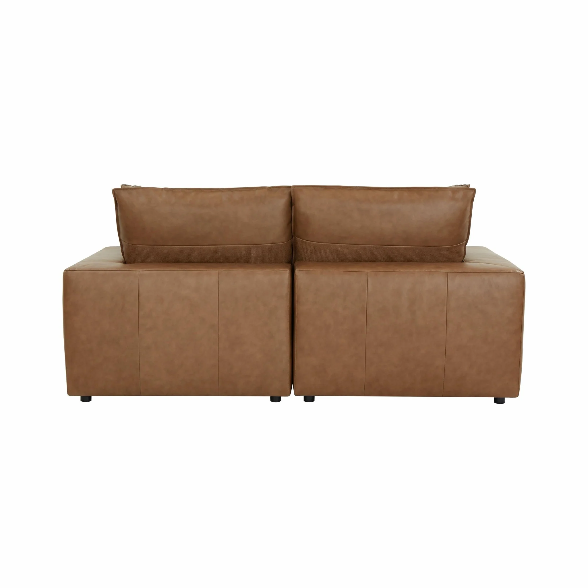 Cali Brown Leather Modular Loveseat - Image 5