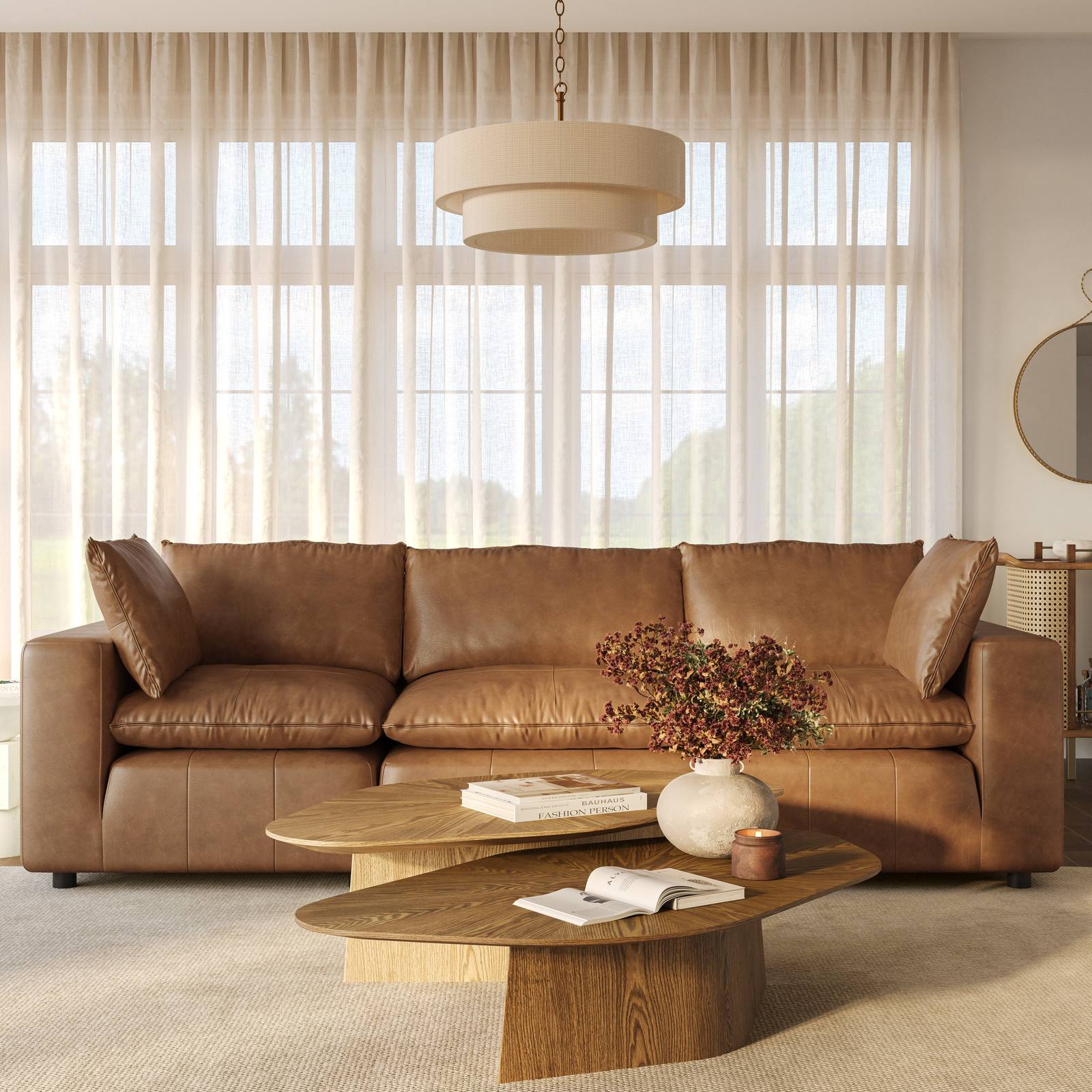 Cali Brown Leather Modular Sofa - Image 14