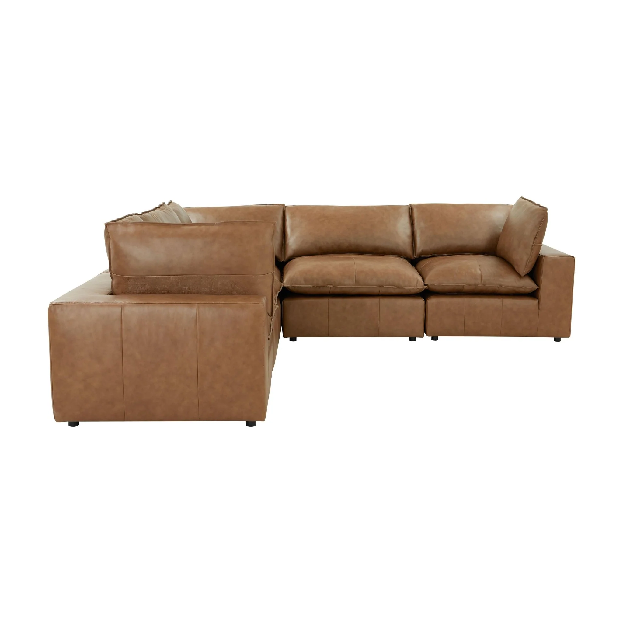 Cali Brown Leather Modular Sofa - Image 18