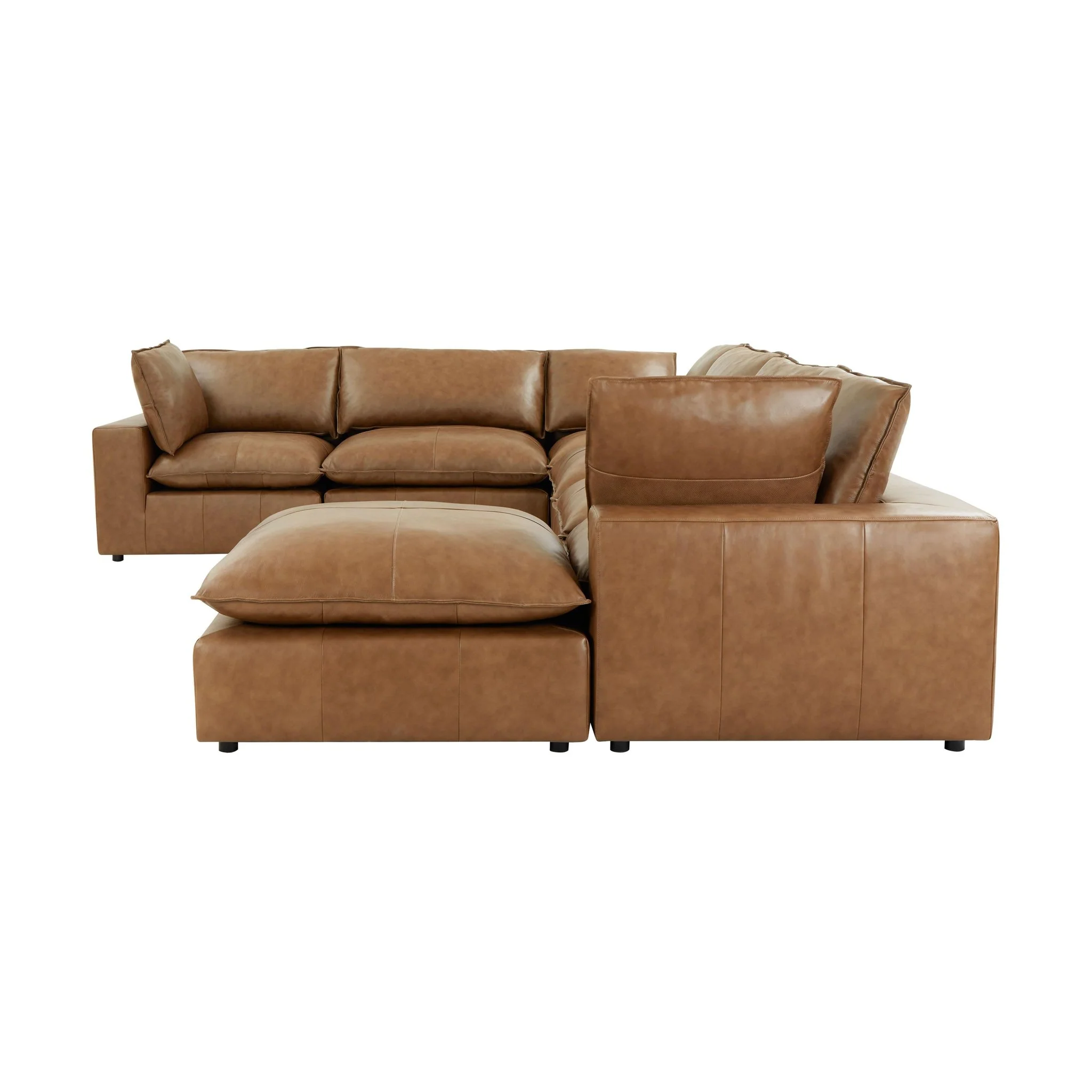 Cali Brown Leather Modular Sofa - Image 26