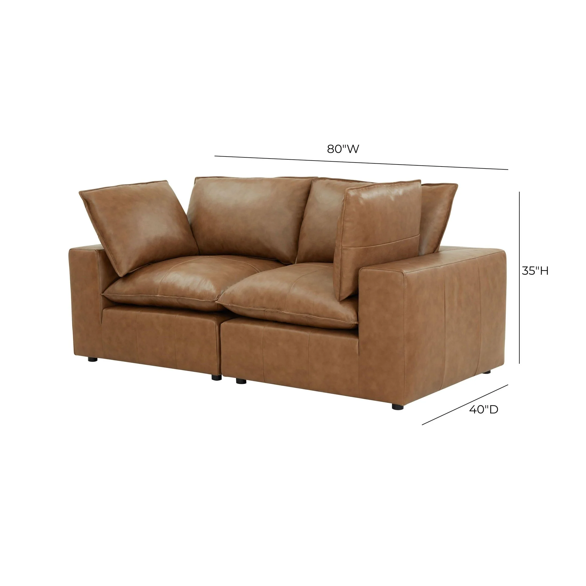 Cali Brown Leather Modular Sofa - Image 44