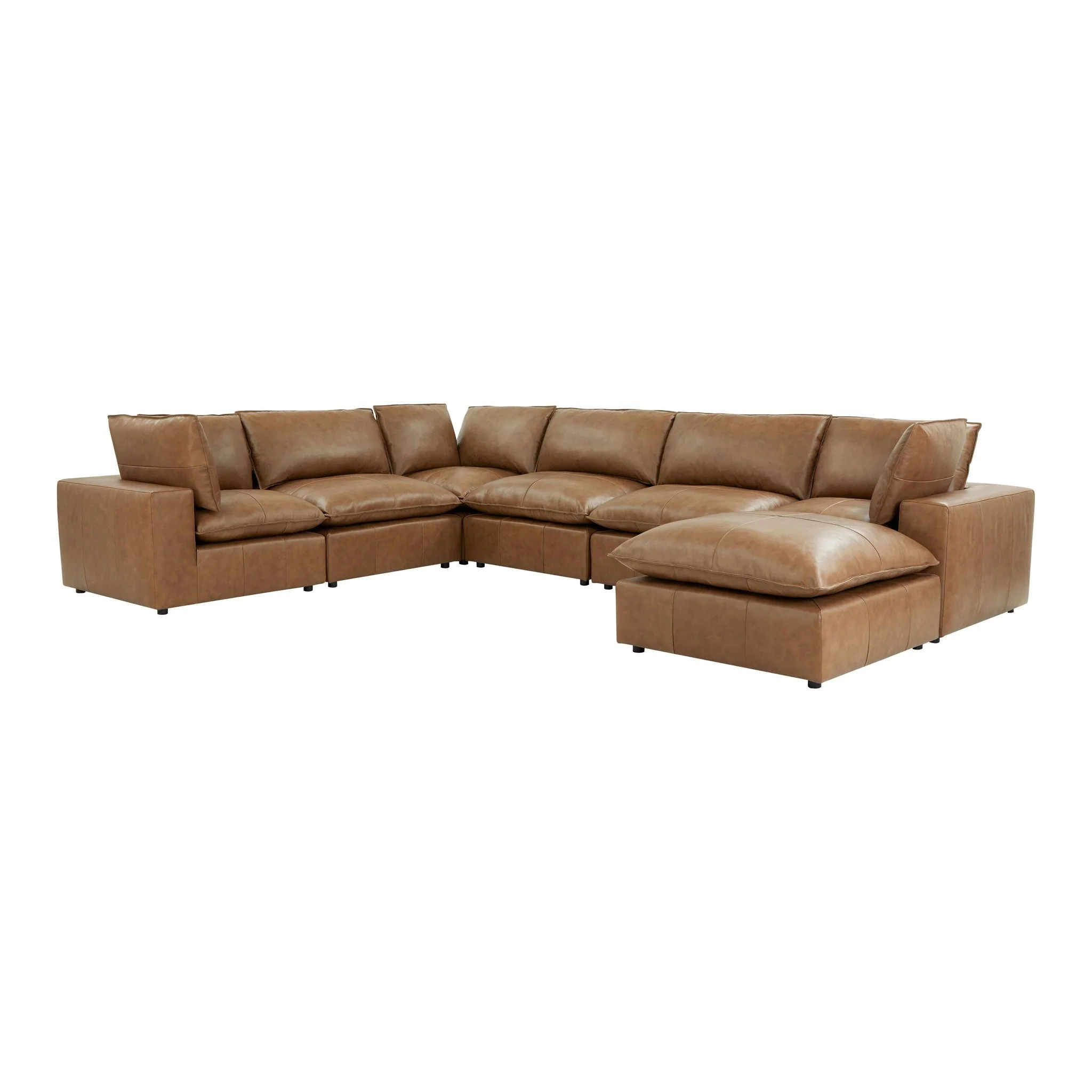 Cali Brown Leather Modular Sofa - Image 5