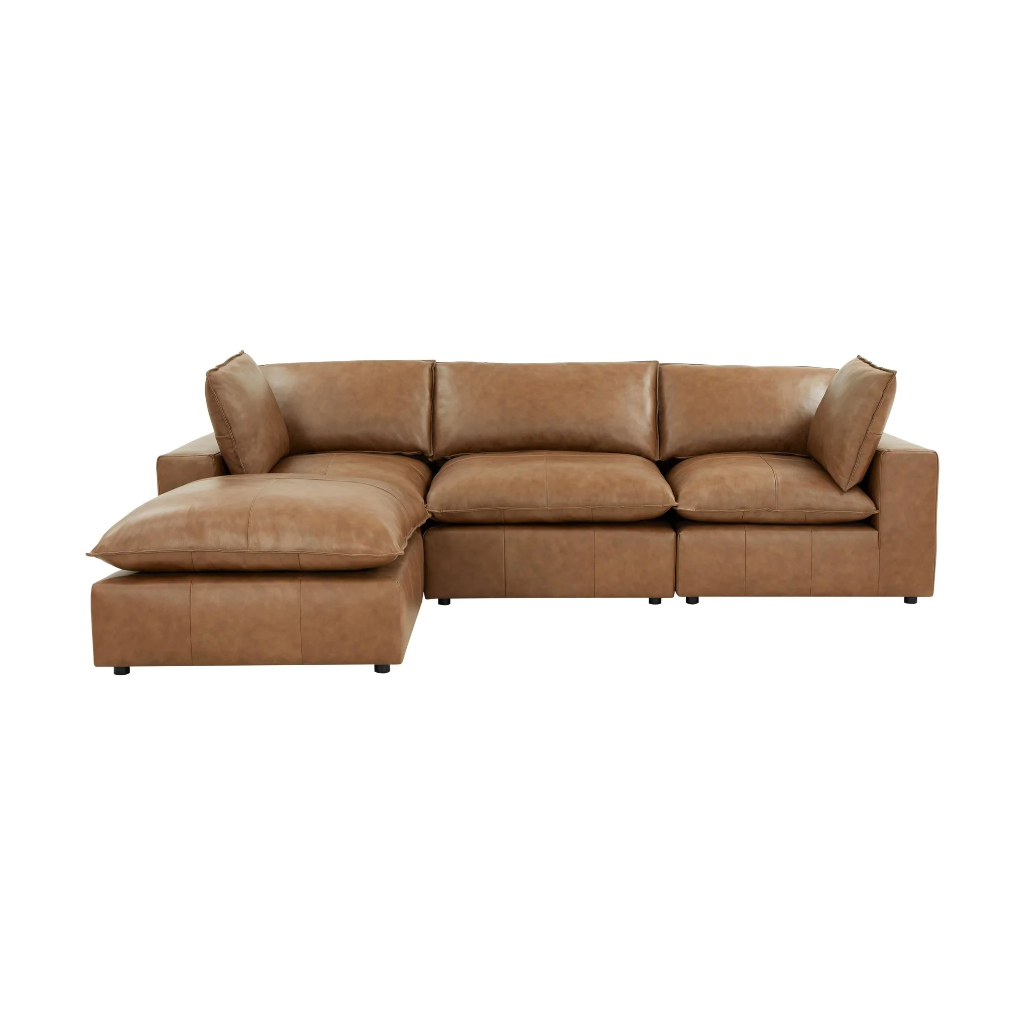 Cali Brown Leather Modular Sofa - Image 6